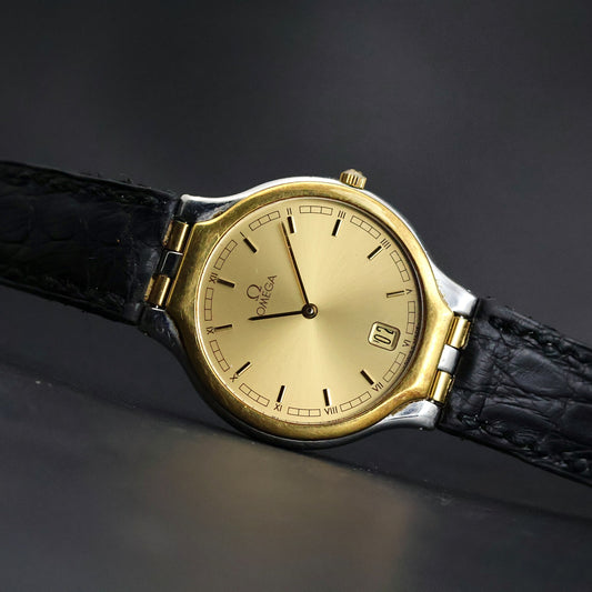 Omega De Ville Quartz | Two-Tone Steel/Gold | Champagne Roman Dial | Date