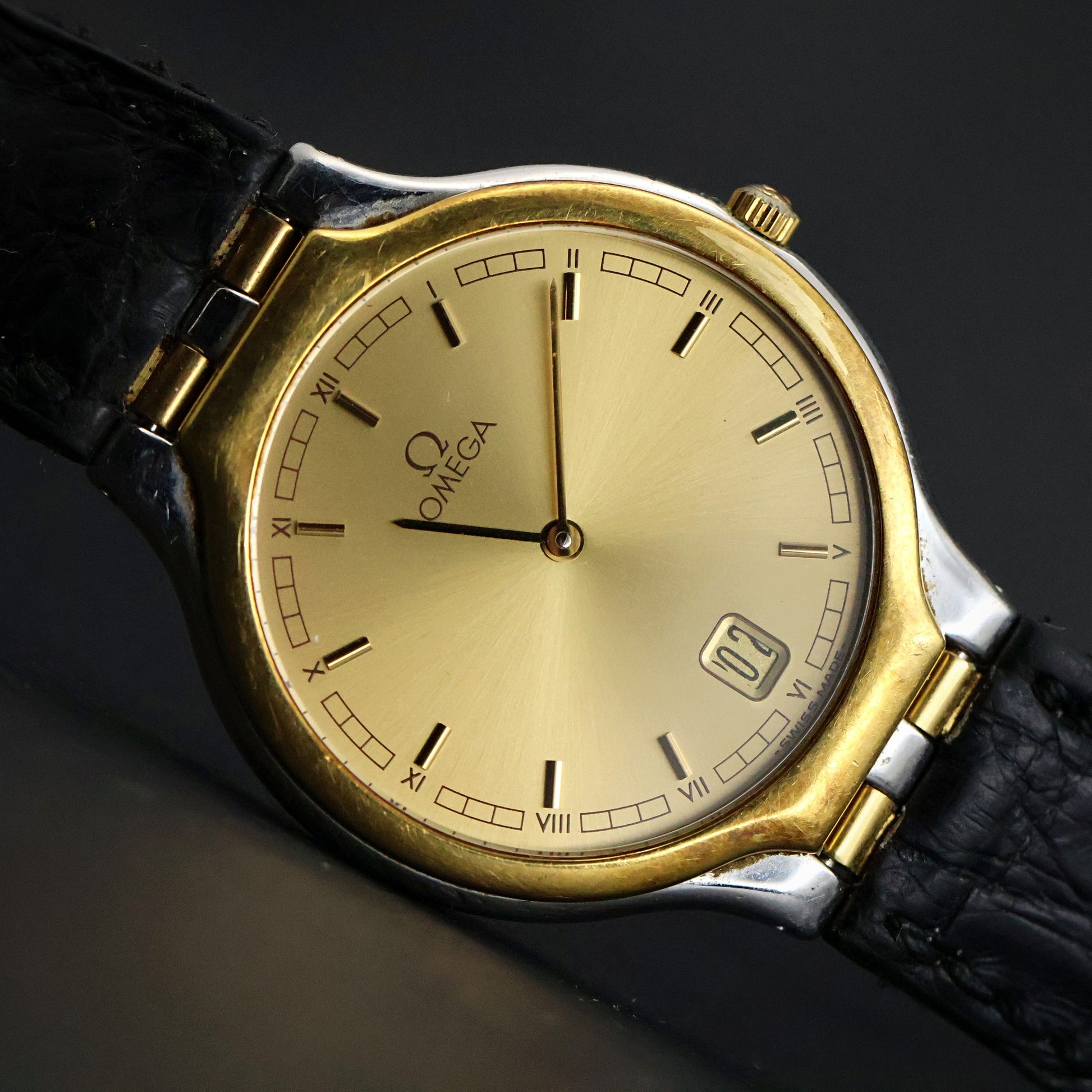 Omega De Ville Quartz | Two-Tone Steel/Gold | Champagne Roman Dial | Date