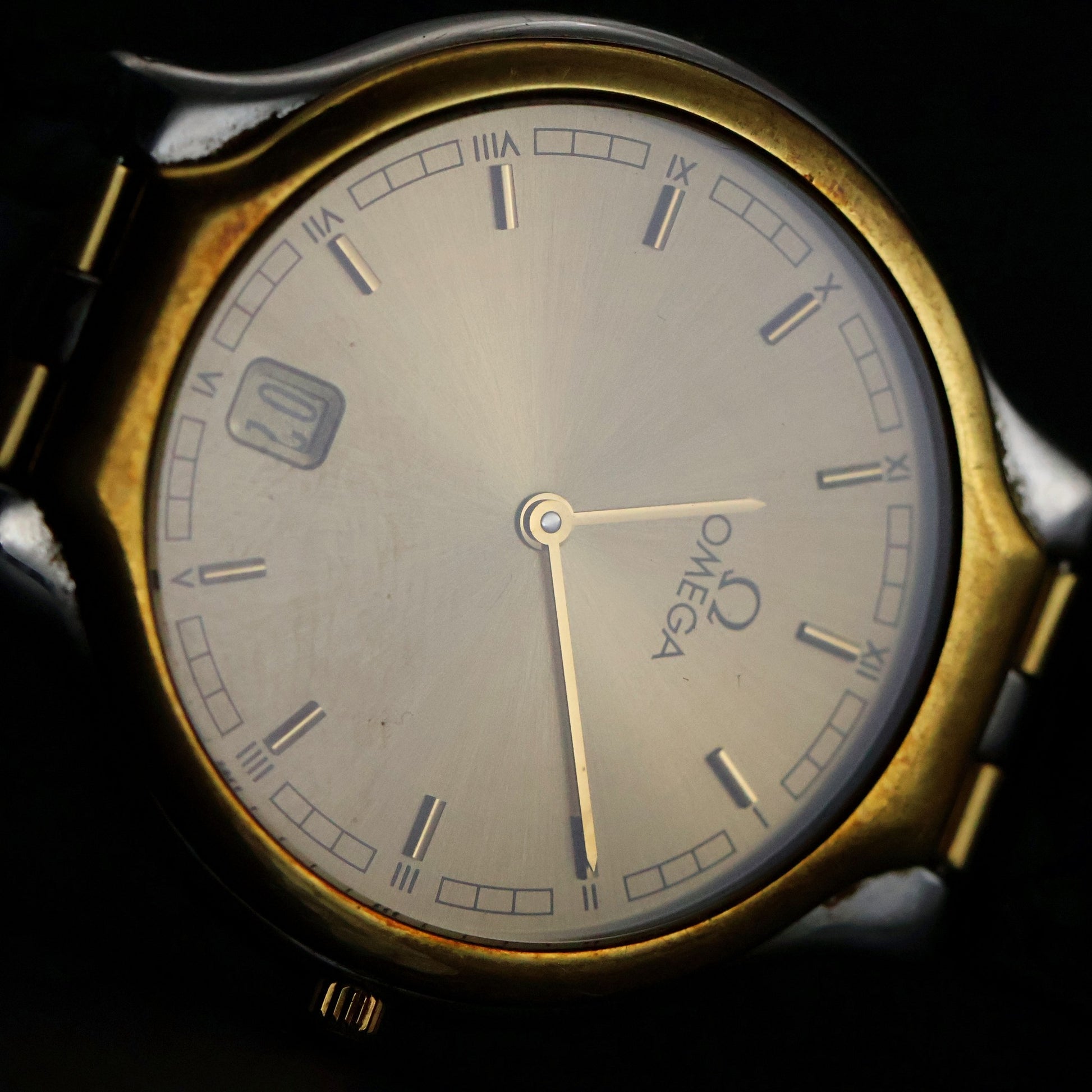 Omega De Ville Quartz | Two-Tone Steel/Gold | Champagne Roman Dial | Date
