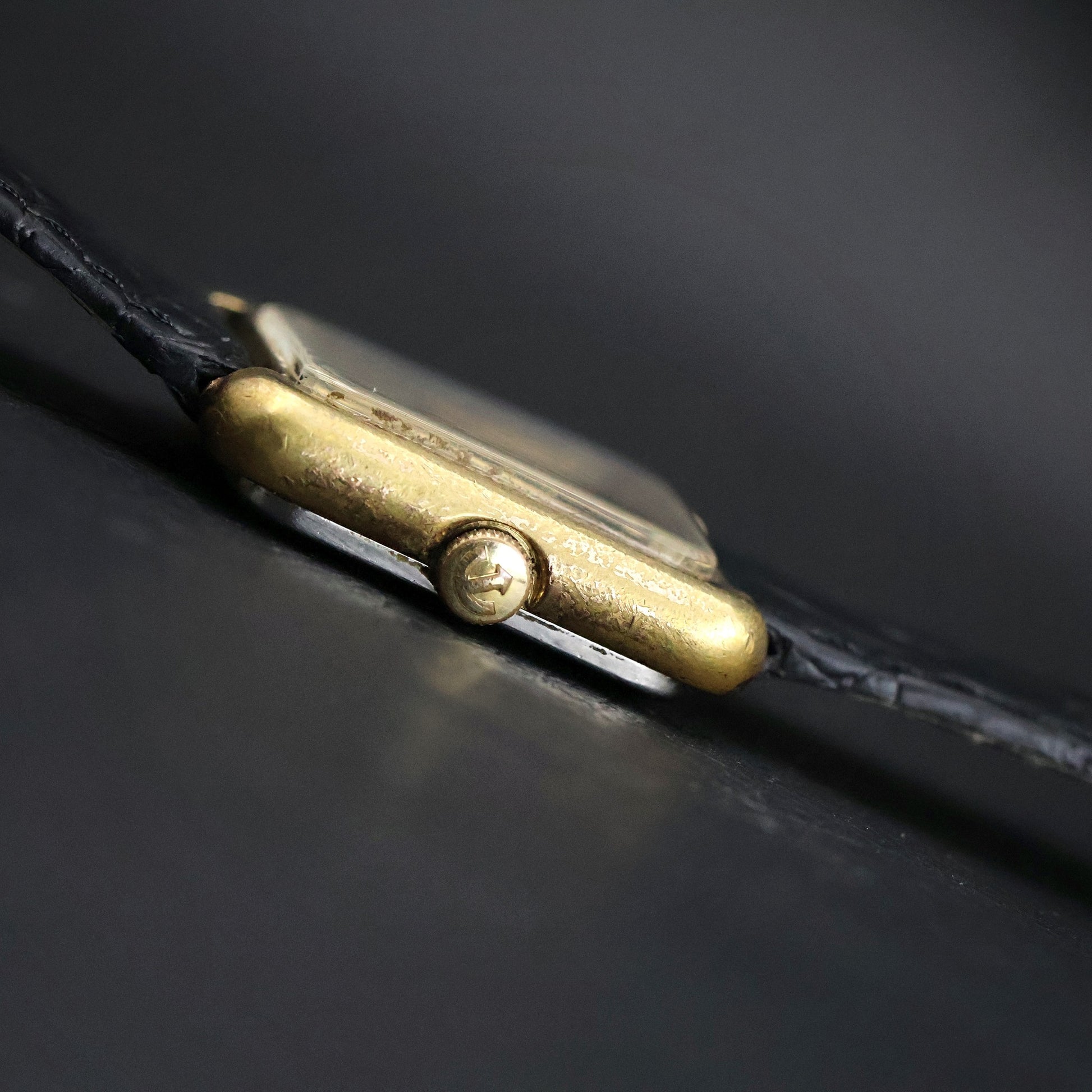 Rado Square Dress Watch | Gold Plated | Black Dial | Quartz