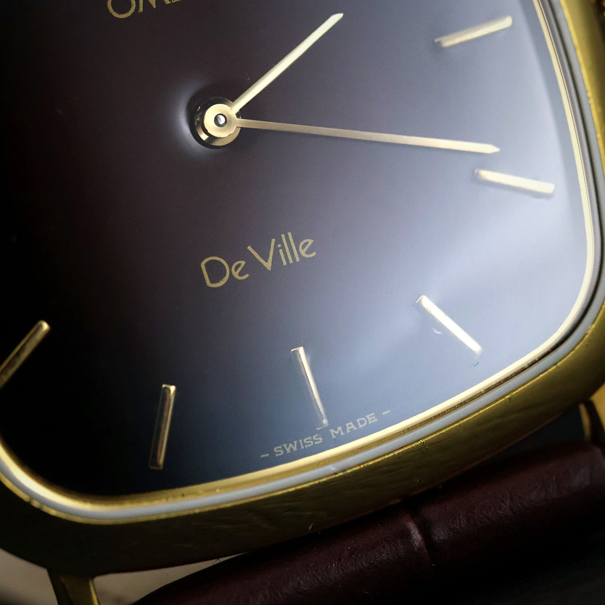 Omega De Ville | Gold Plated Cushion | Rare Burgundy Fume Dial | Quartz