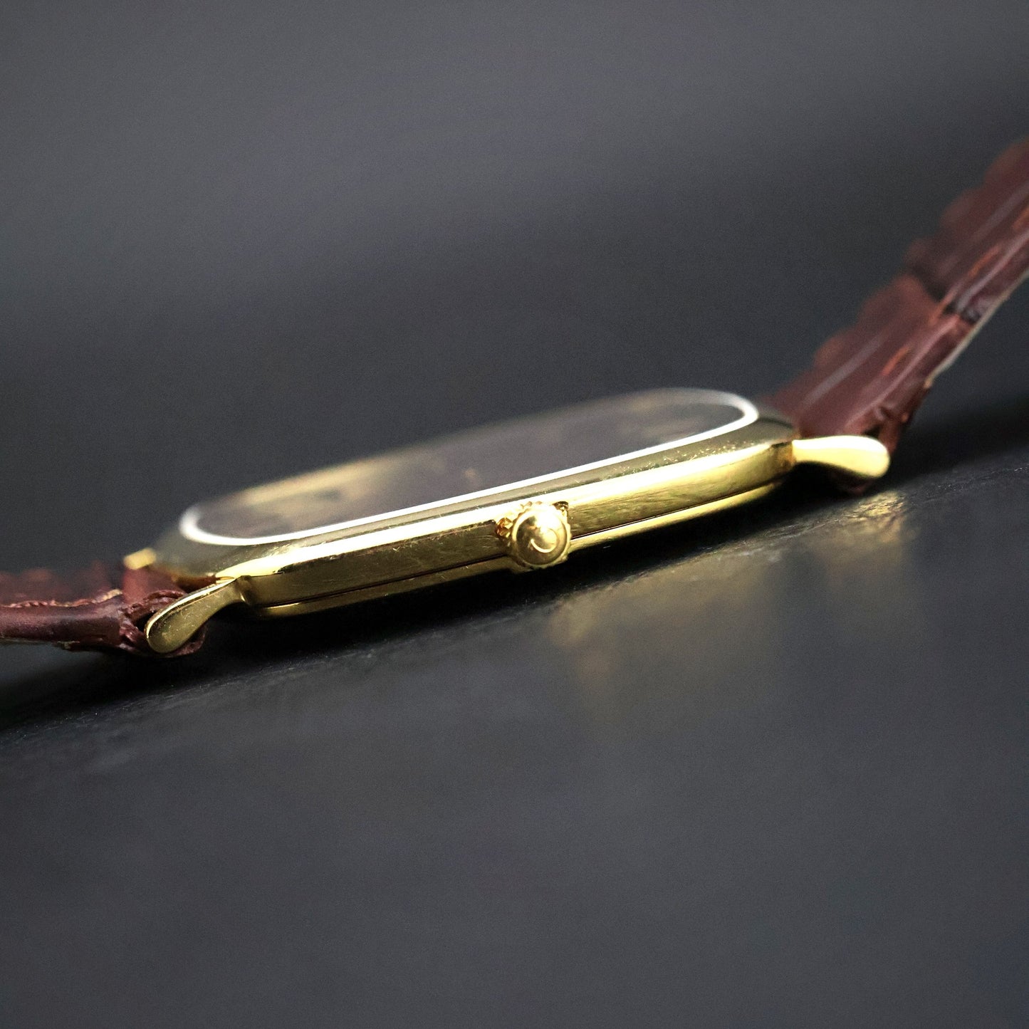 Omega De Ville | Gold Plated Cushion | Rare Burgundy Fume Dial | Quartz