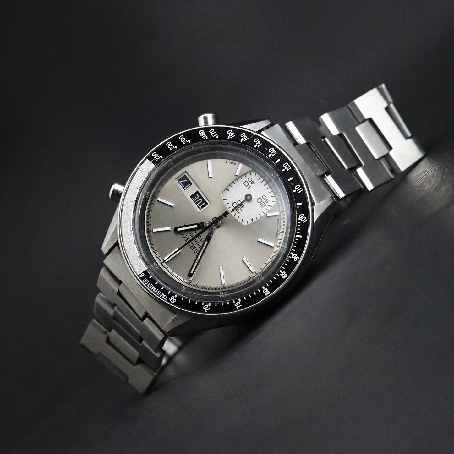 Seiko 6139 Chronograph Automatic | Silver Dial | Tachymeter Bezel | Day-Date | 1970s