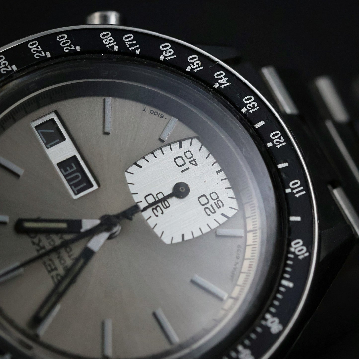 Seiko 6139 Chronograph Automatic | Silver Dial | Tachymeter Bezel | Day-Date | 1970s