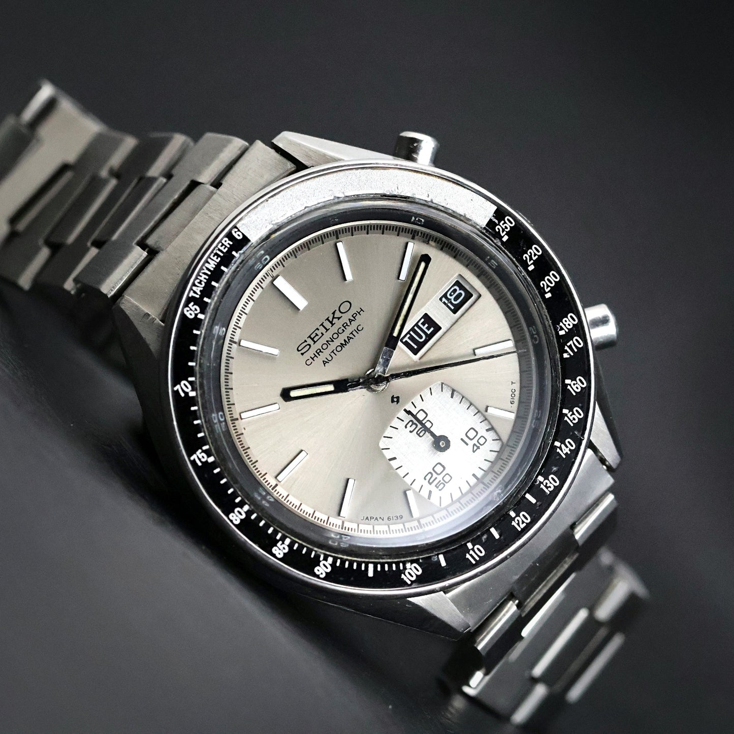 Seiko 6139 Chronograph Automatic | Silver Dial | Tachymeter Bezel | Day-Date | 1970s