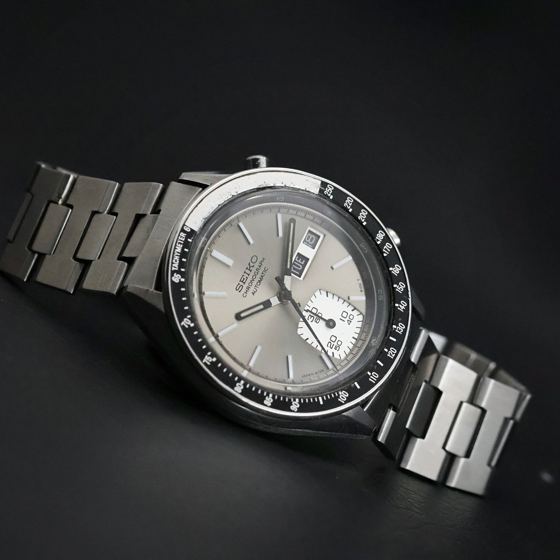 Seiko 6139 Chronograph Automatic | Silver Dial | Tachymeter Bezel | Day-Date | 1970s