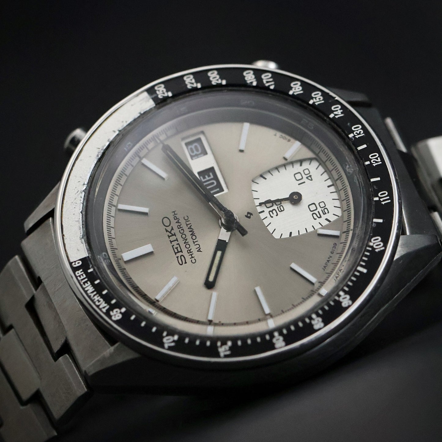 Seiko 6139 Chronograph Automatic | Silver Dial | Tachymeter Bezel | Day-Date | 1970s