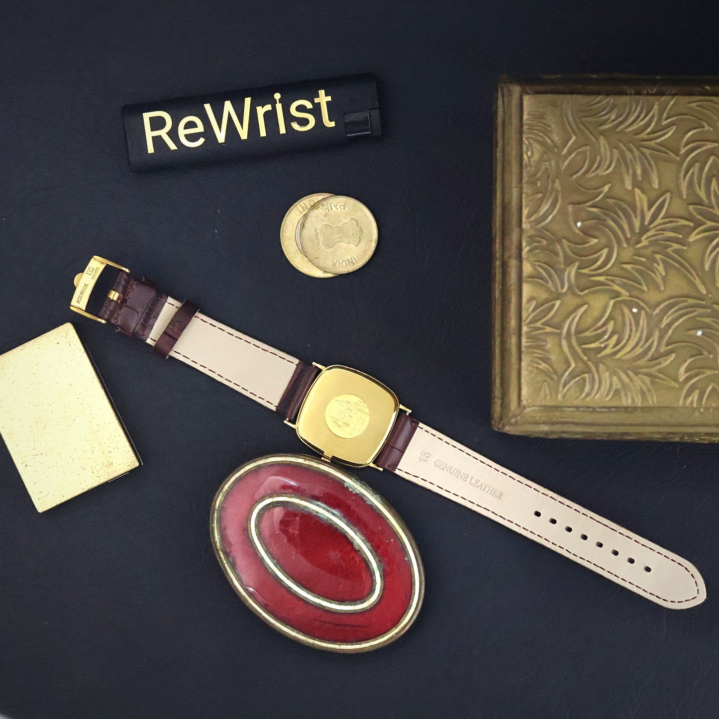 Omega De Ville | Gold Plated Cushion | Rare Burgundy Fume Dial | Quartz