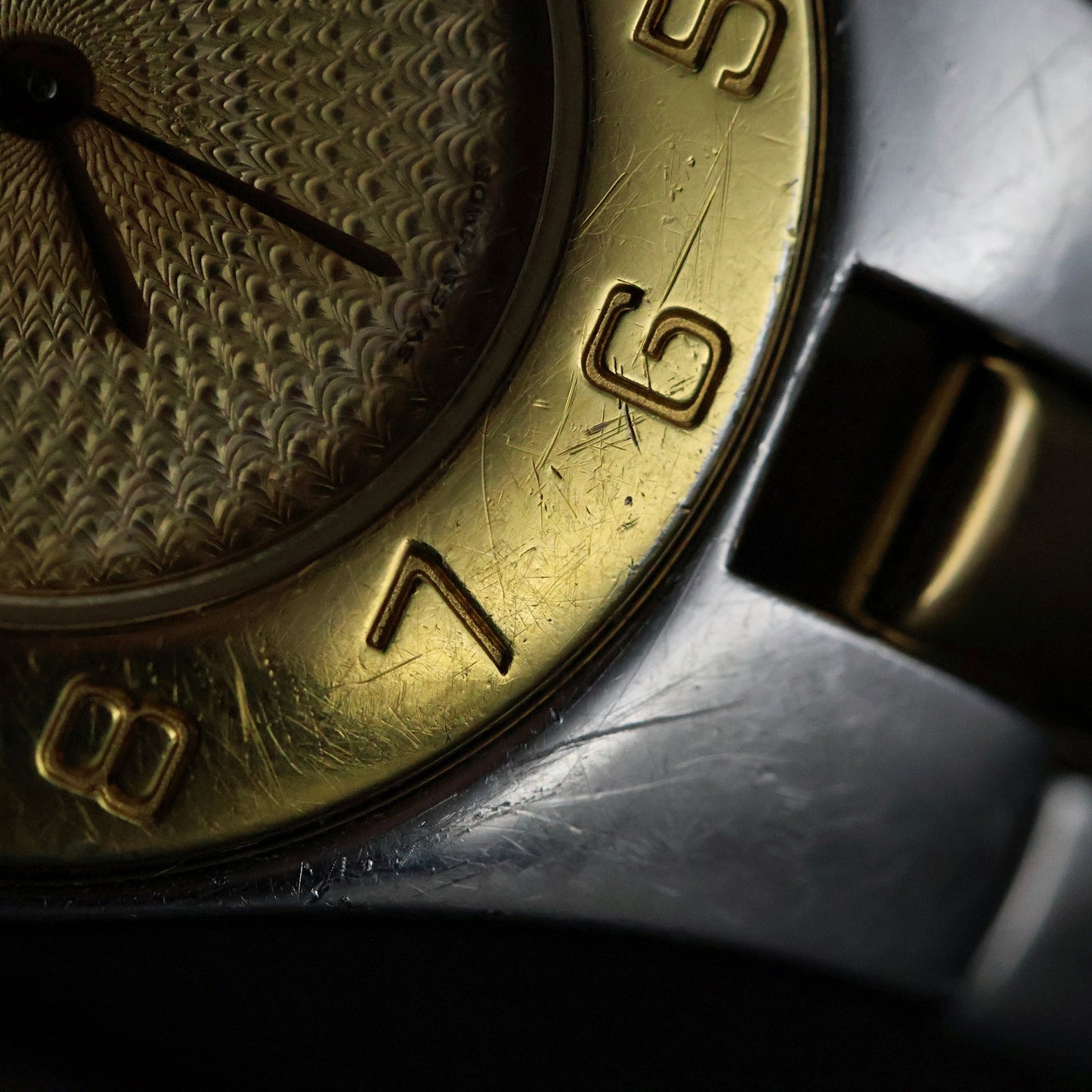 Baume and Mercier Linea Ladies | Two-Tone | Champagne Guilloche Dial | Arabic Bezel | Ref 4113207