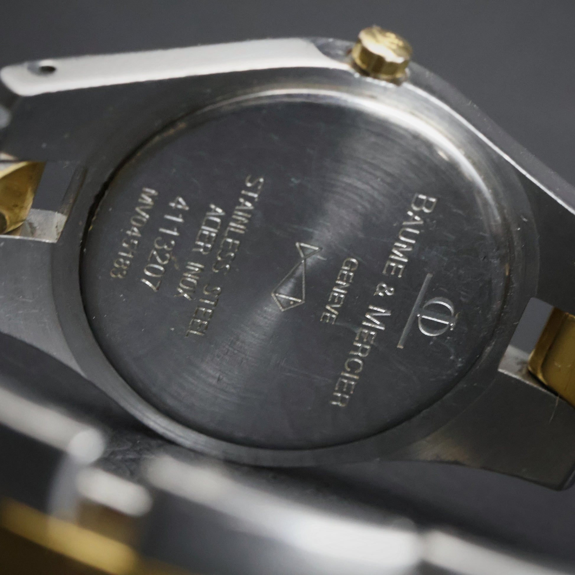 Baume and Mercier Linea Ladies | Two-Tone | Champagne Guilloche Dial | Arabic Bezel | Ref 4113207