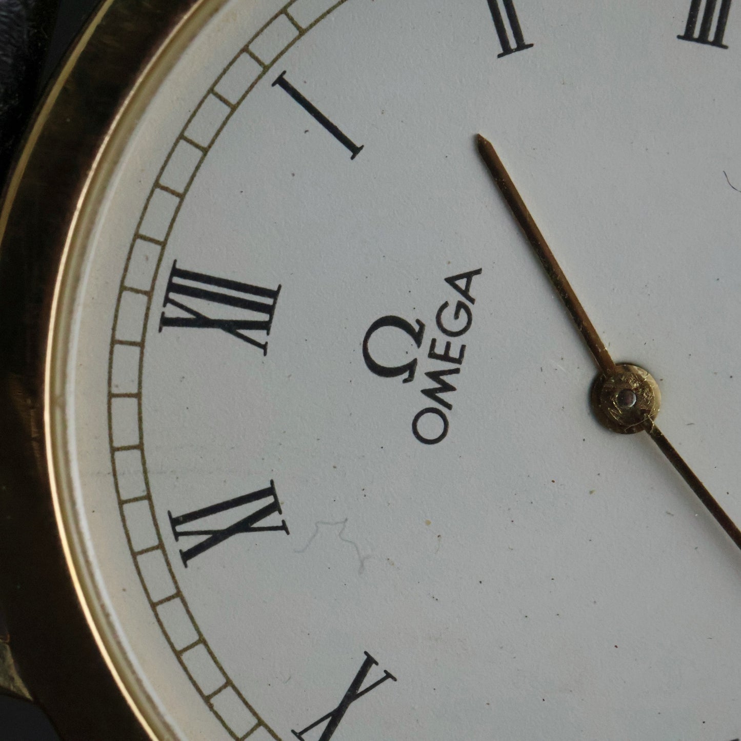 Omega De Ville Dress | Gold Plated | White Roman Dial | Black Braided Leather