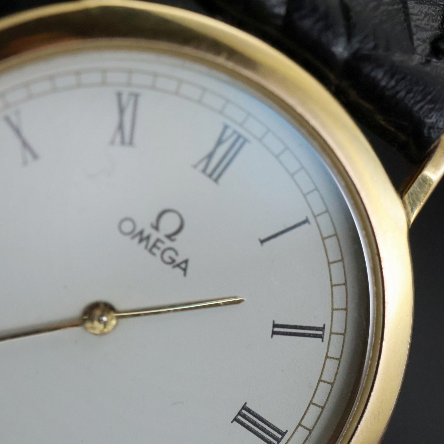Omega De Ville Dress | Gold Plated | White Roman Dial | Black Braided Leather