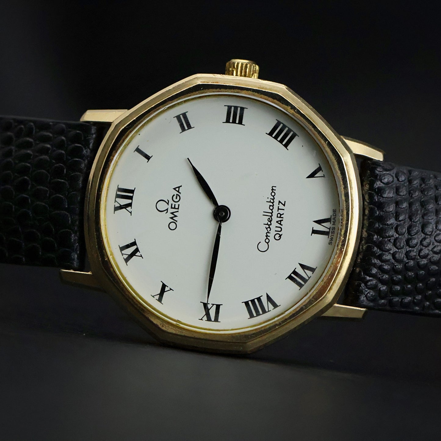 Omega Constellation Quartz | 10K Gold Filled | White Roman Dial | Octagonal Case