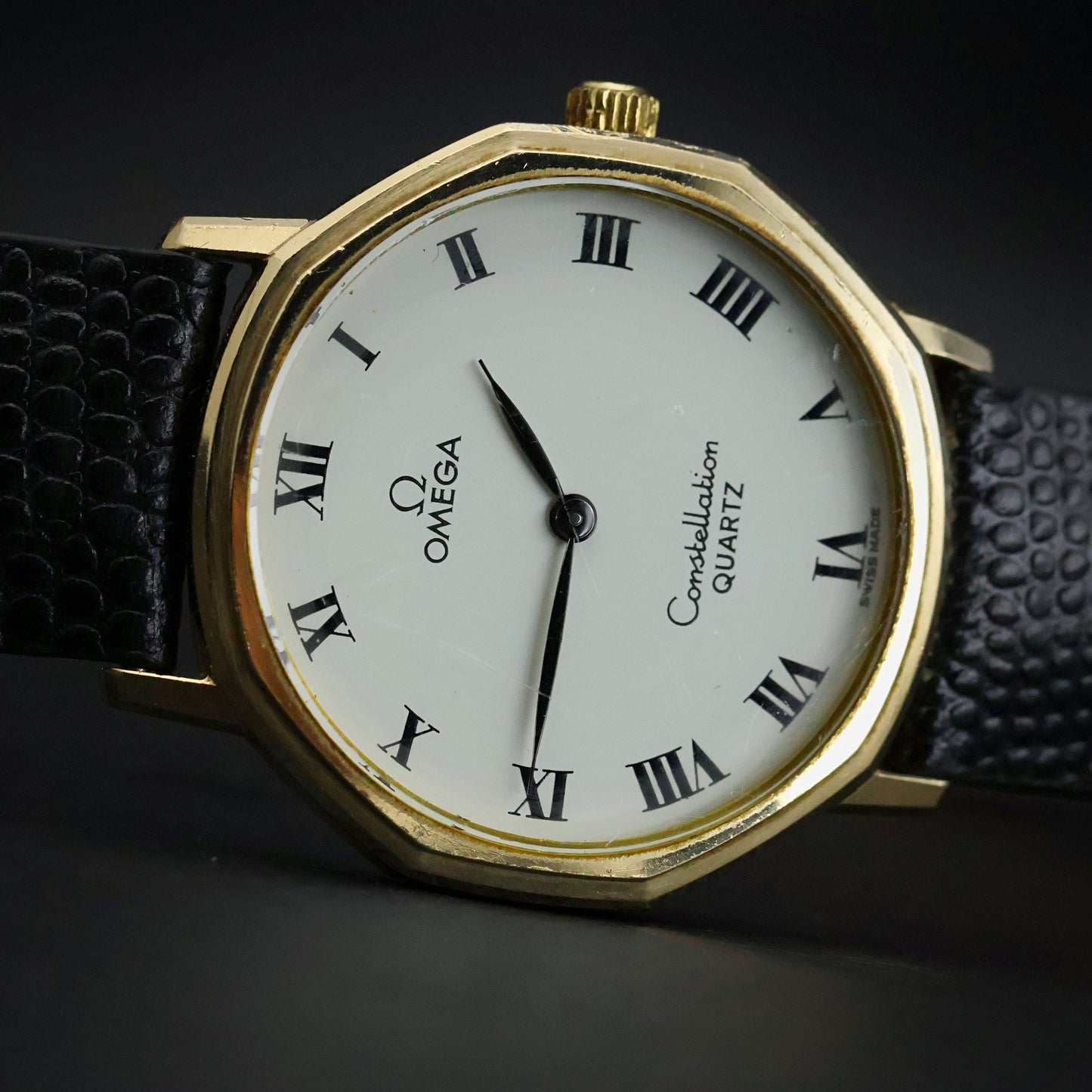 Omega Constellation Quartz | 10K Gold Filled | White Roman Dial | Octagonal Case