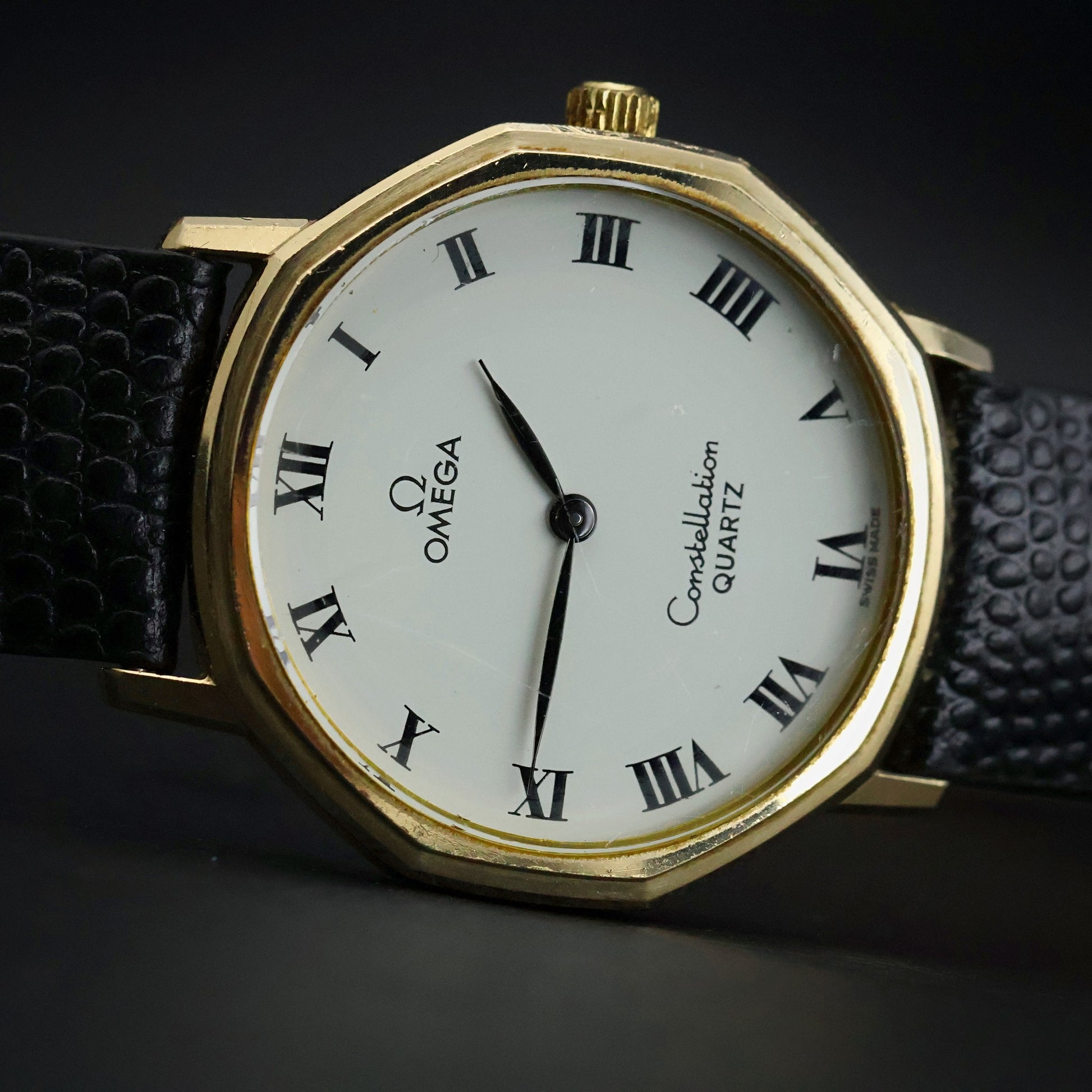Omega Constellation Quartz | 10K Gold Filled | White Roman Dial | Octagonal Case
