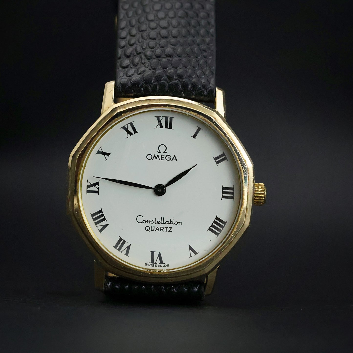 Omega Constellation Quartz | 10K Gold Filled | White Roman Dial | Octagonal Case