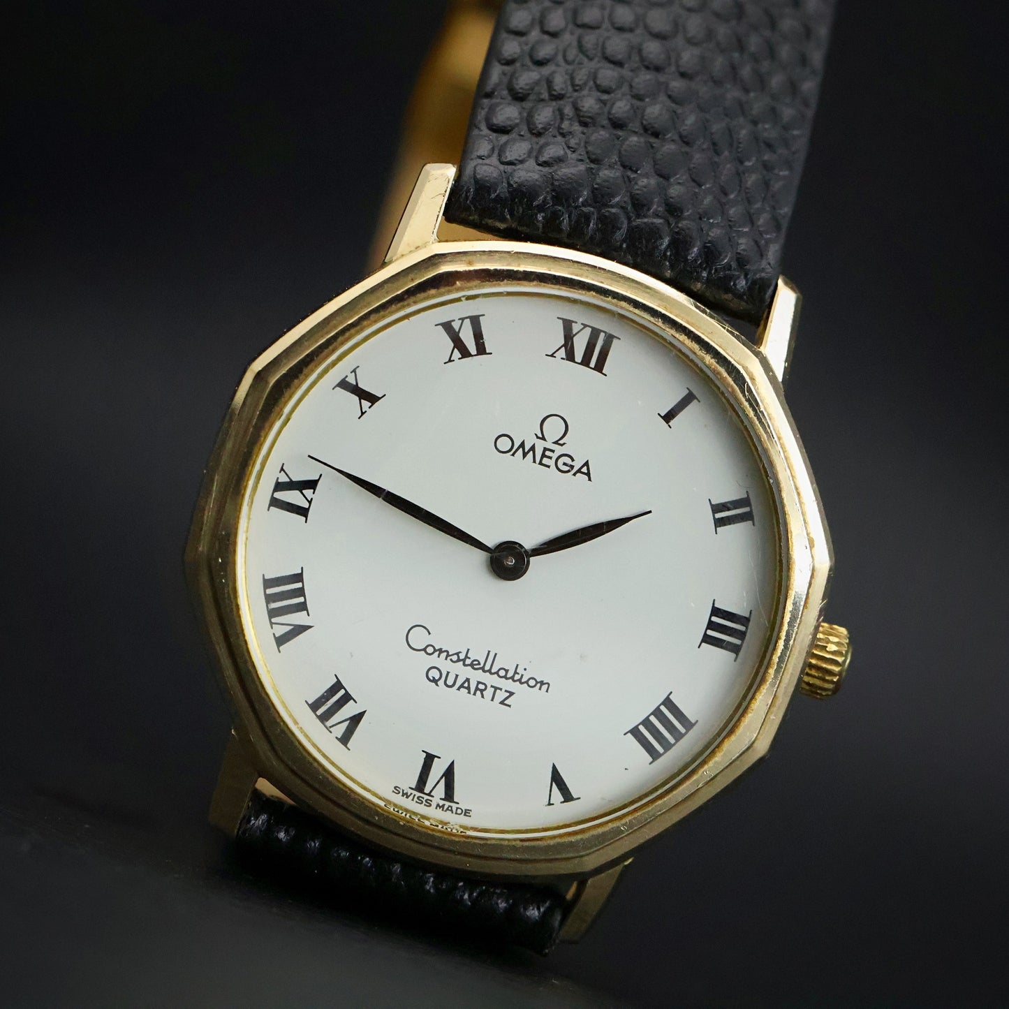 Omega Constellation Quartz | 10K Gold Filled | White Roman Dial | Octagonal Case