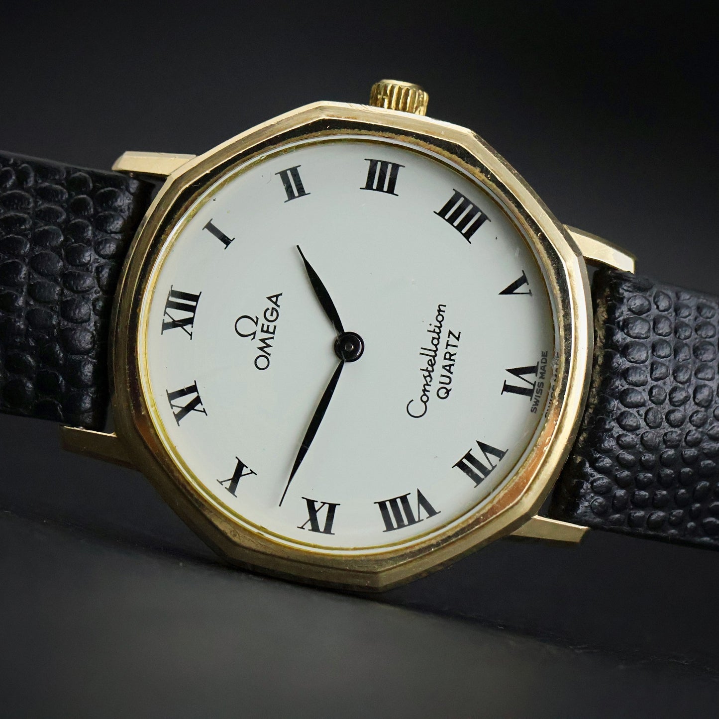 Omega Constellation Quartz | 10K Gold Filled | White Roman Dial | Octagonal Case