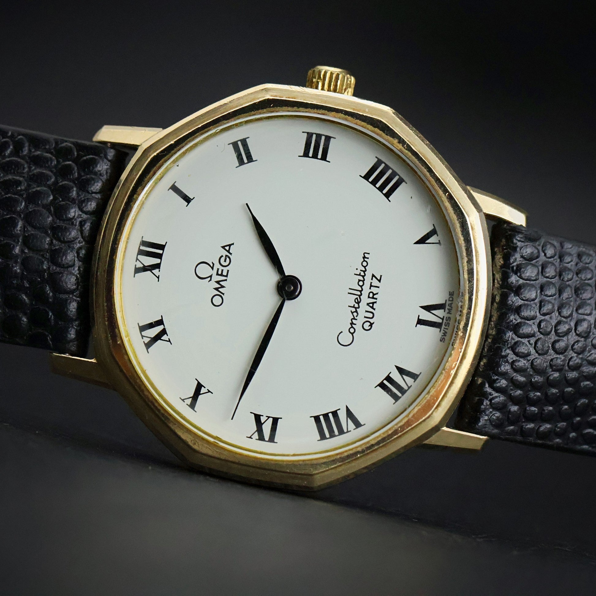 Omega Constellation Quartz | 10K Gold Filled | White Roman Dial | Octagonal Case