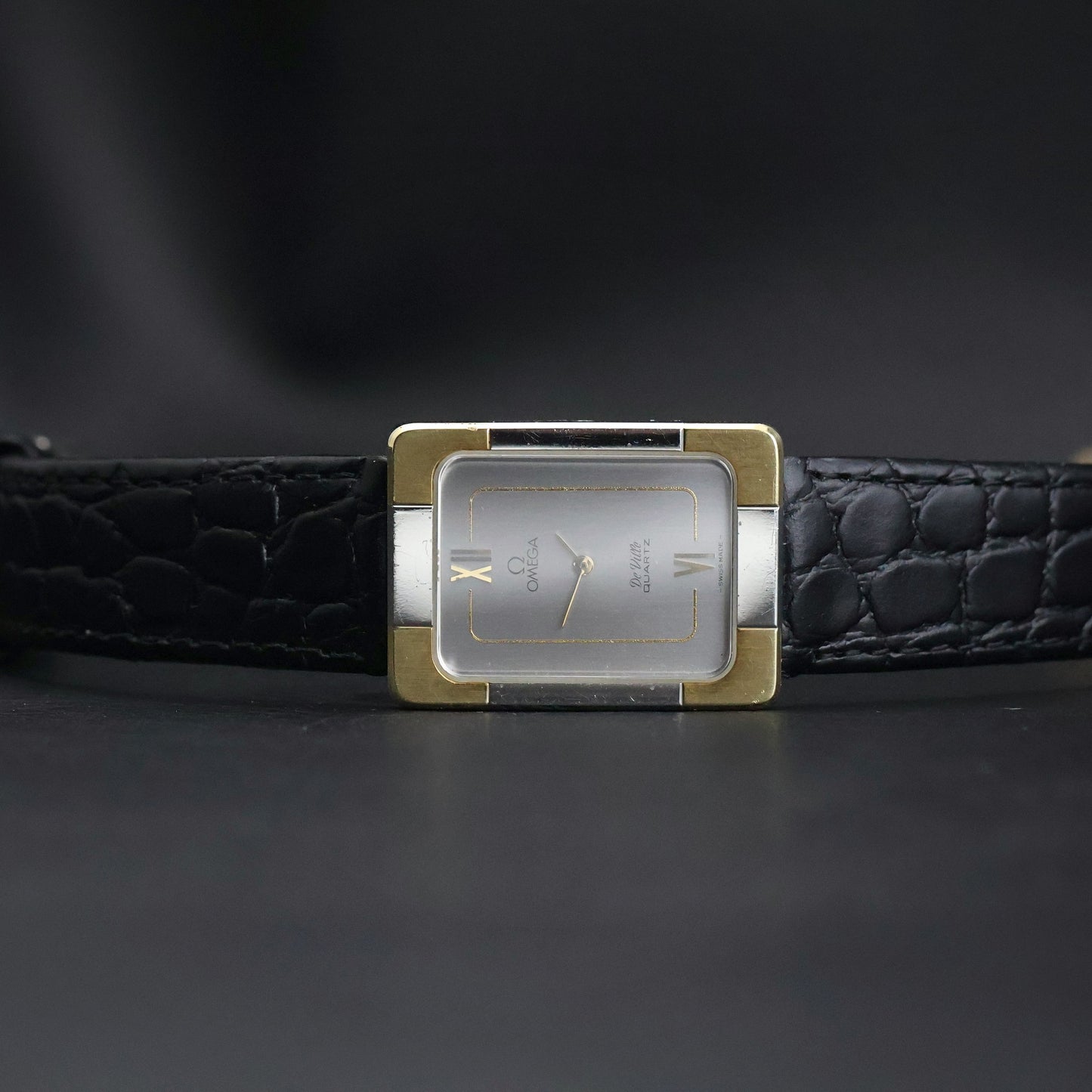 Omega De Ville Quartz Tank | Two-Tone | Silver Grey Dial | Caliber 1350