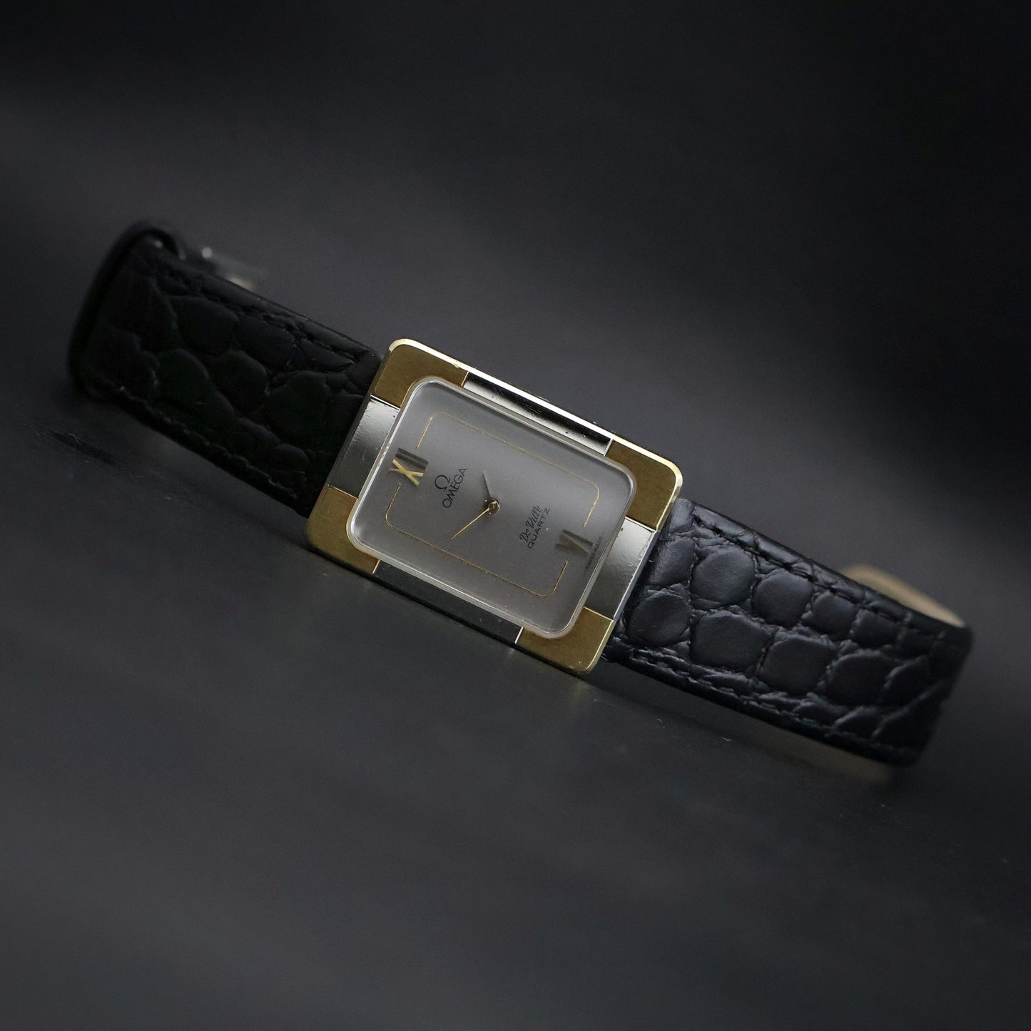 Omega De Ville Quartz Tank | Two-Tone | Silver Grey Dial | Caliber 1350