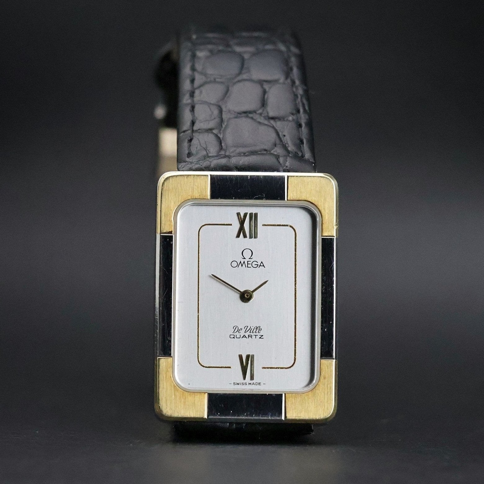 Omega De Ville Quartz Tank | Two-Tone | Silver Grey Dial | Caliber 1350