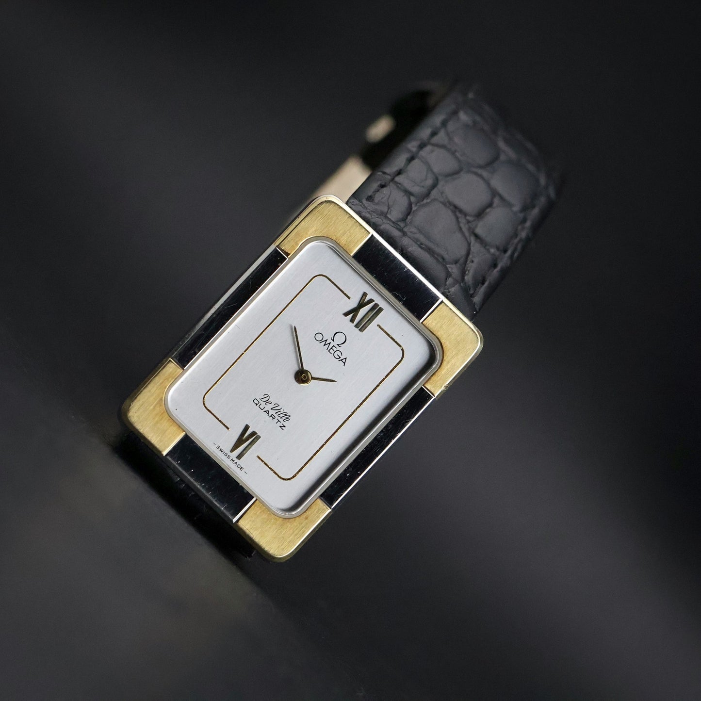 Omega De Ville Quartz Tank | Two-Tone | Silver Grey Dial | Caliber 1350