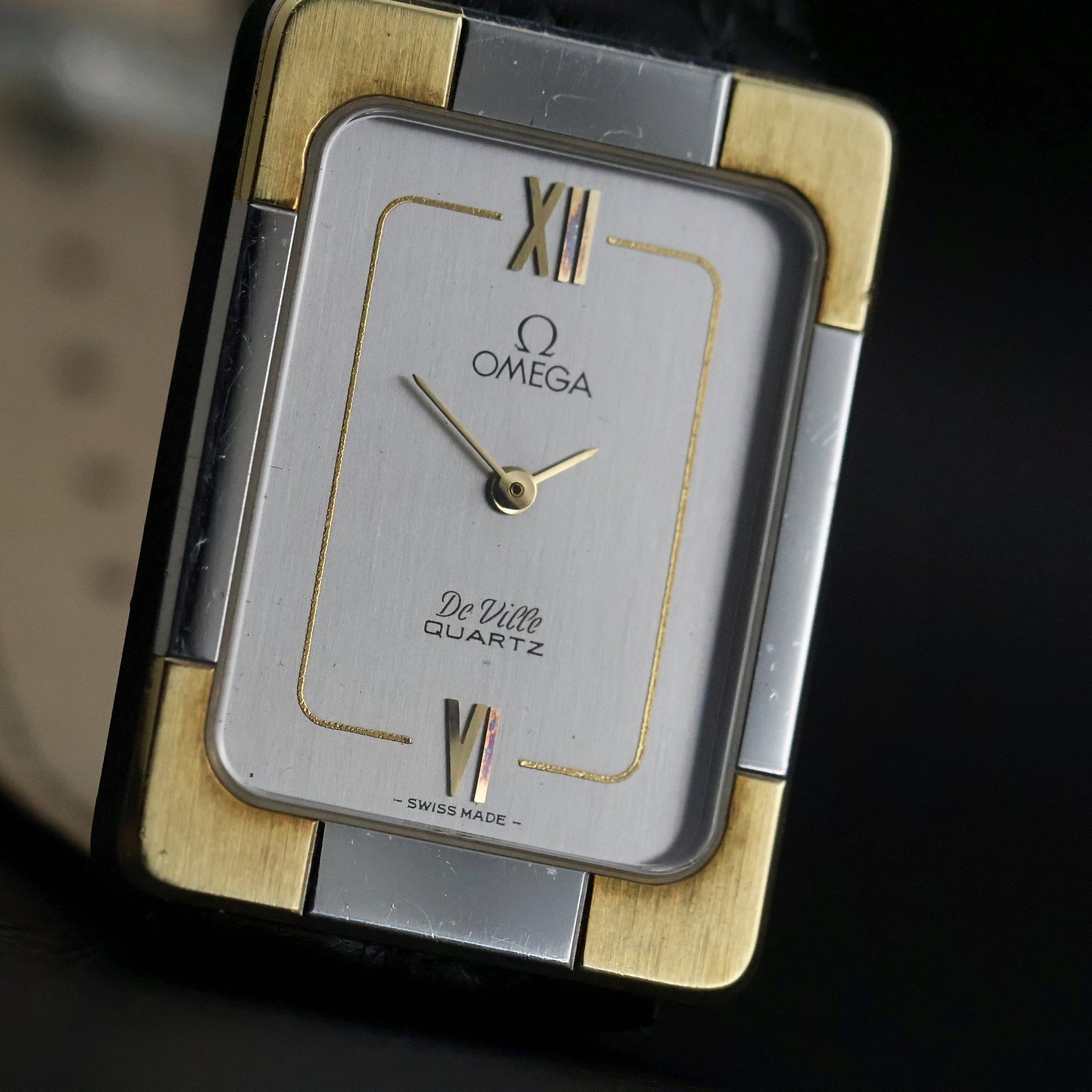 Omega De Ville Quartz Tank | Two-Tone | Silver Grey Dial | Caliber 1350