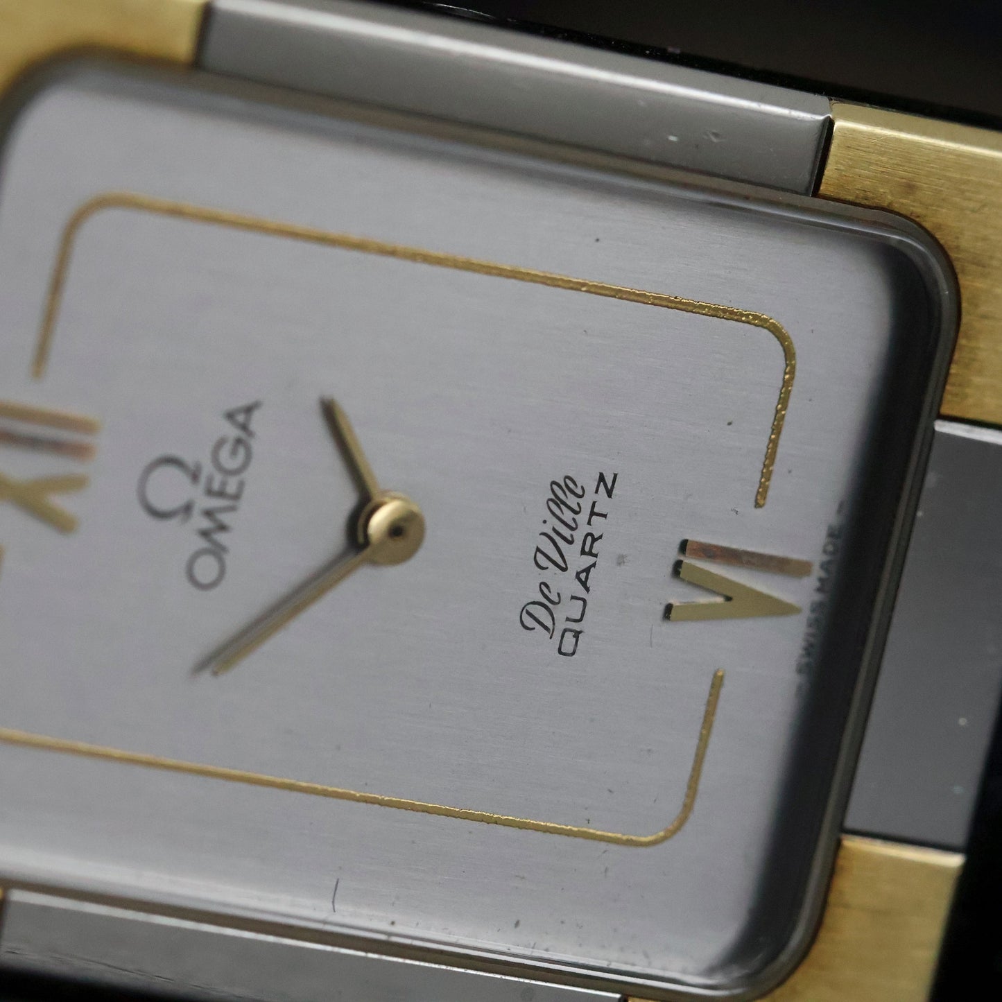 Omega De Ville Quartz Tank | Two-Tone | Silver Grey Dial | Caliber 1350
