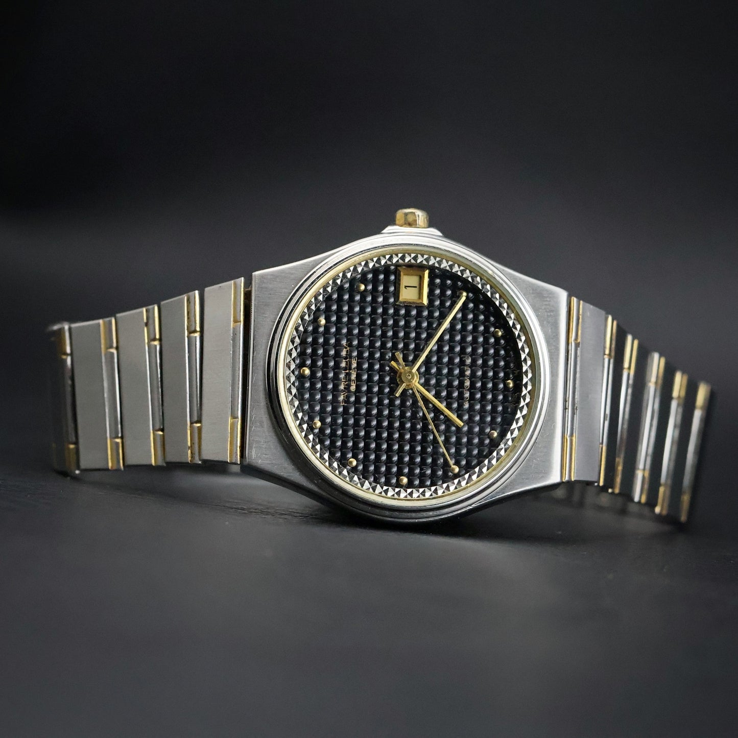 Favre-Leuba Geneve Automatic | Black Waffle Dial | Pyramid Bezel | Ref 6618-53
