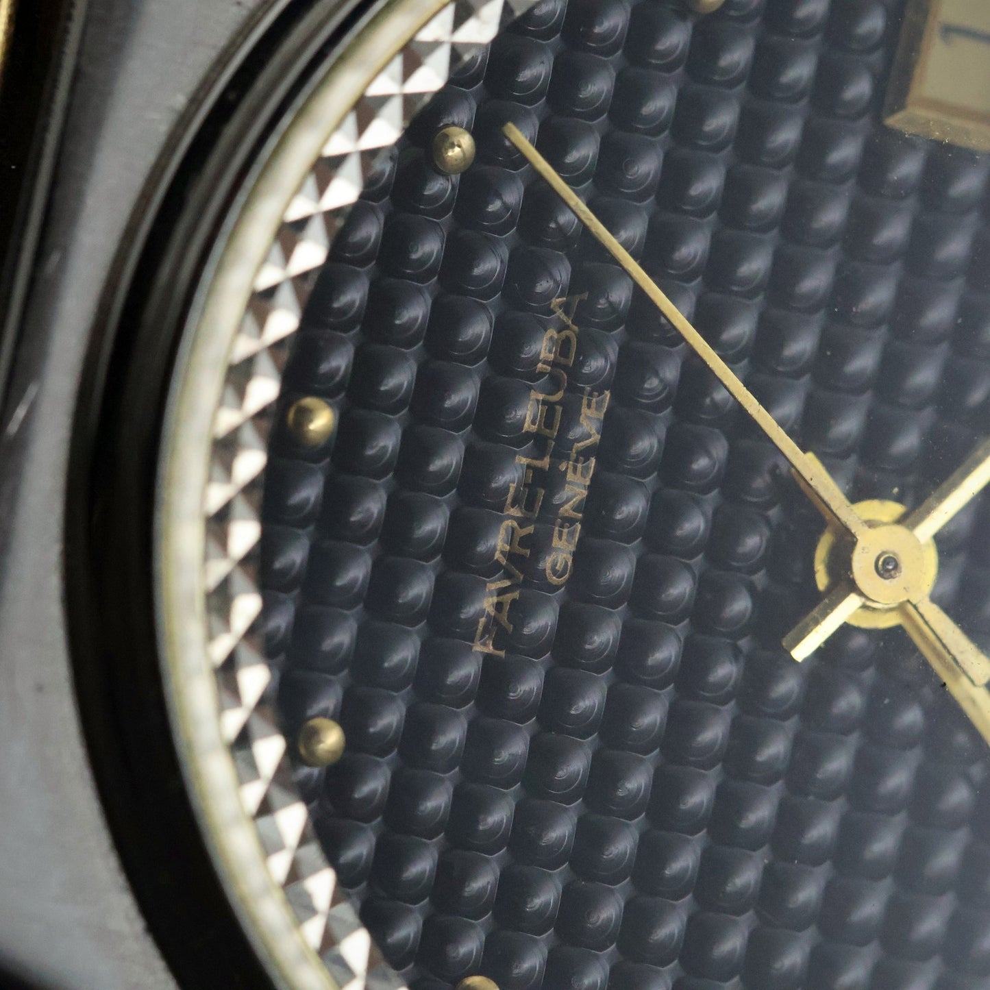Favre-Leuba Geneve Automatic | Black Waffle Dial | Pyramid Bezel | Ref 6618-53