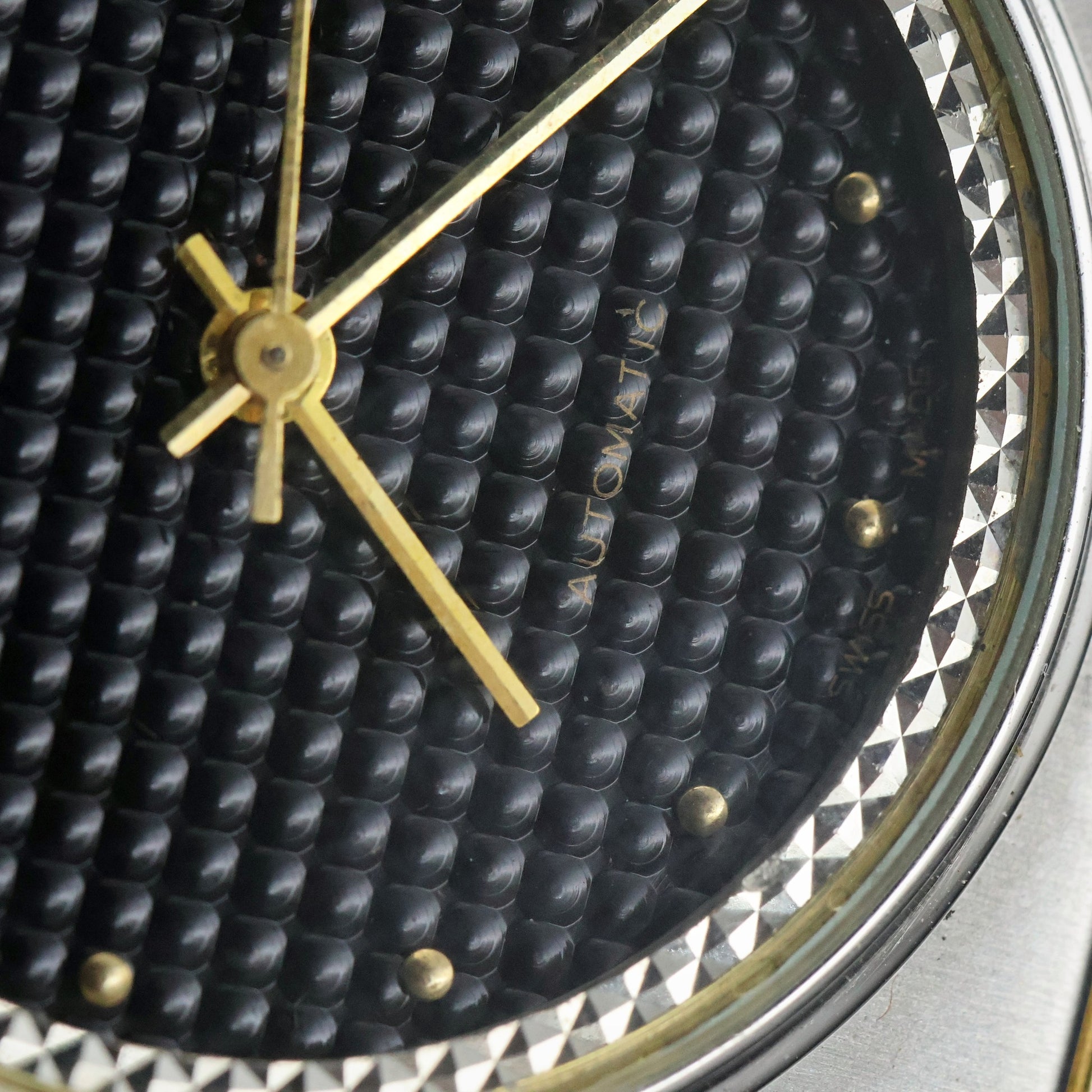 Favre-Leuba Geneve Automatic | Black Waffle Dial | Pyramid Bezel | Ref 6618-53