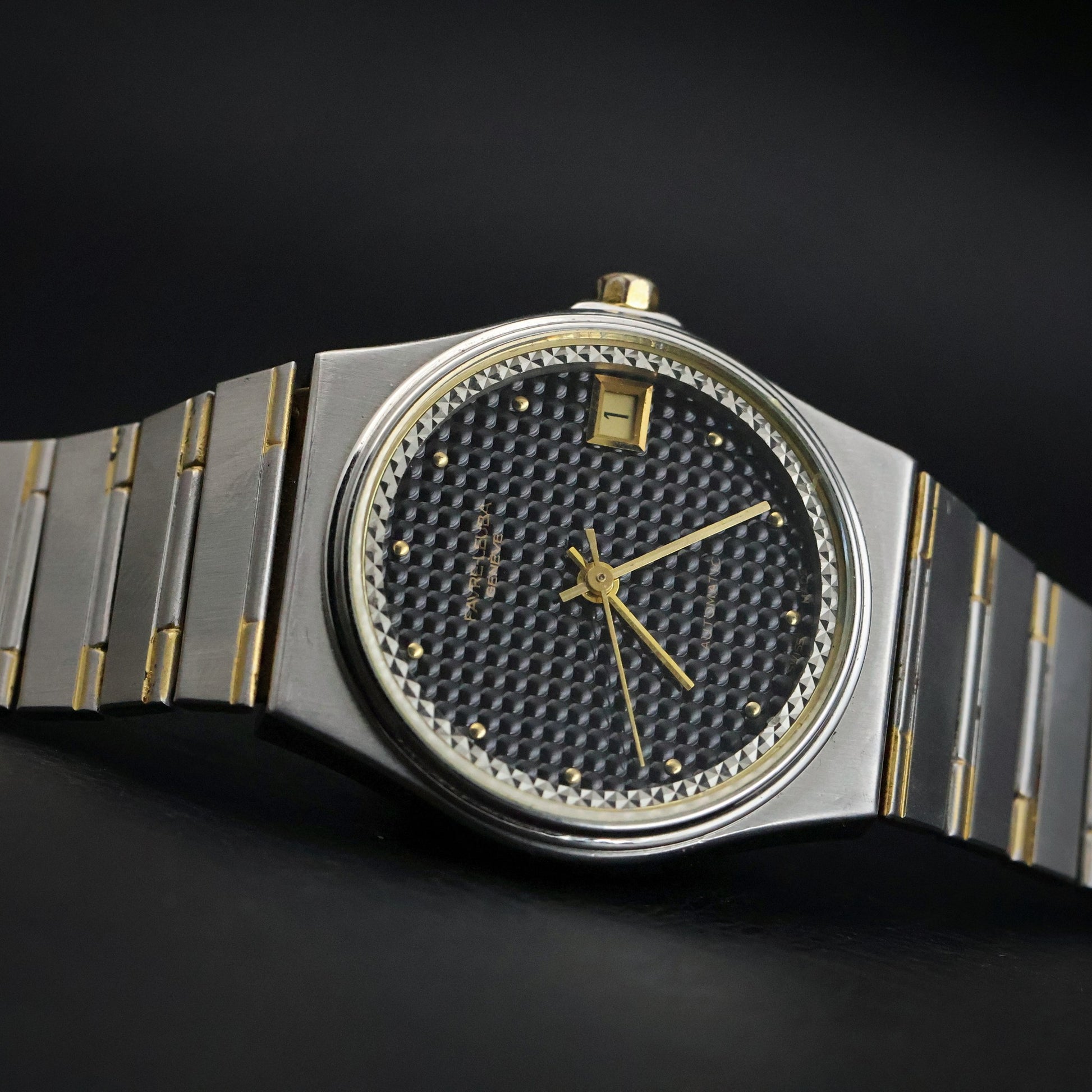 Favre-Leuba Geneve Automatic | Black Waffle Dial | Pyramid Bezel | Ref 6618-53