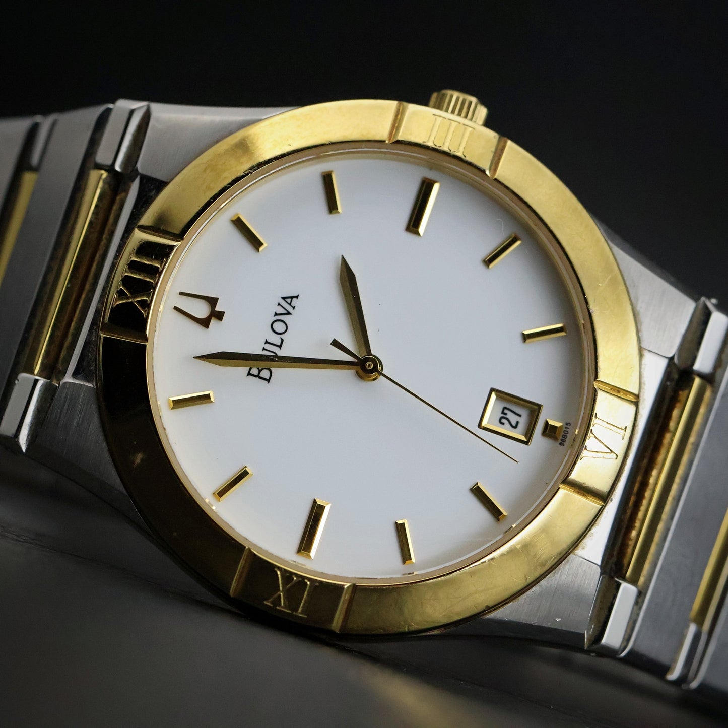 Bulova Two-Tone Dress | Constellation-Style | White Dial | Date | Ref C987360