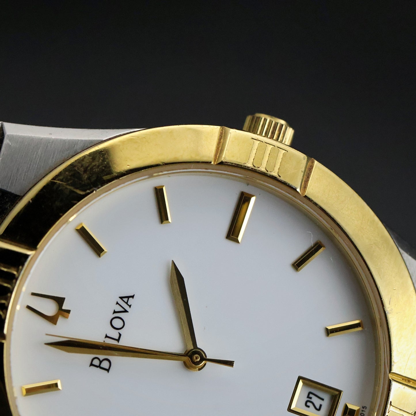 Bulova Two-Tone Dress | Constellation-Style | White Dial | Date | Ref C987360
