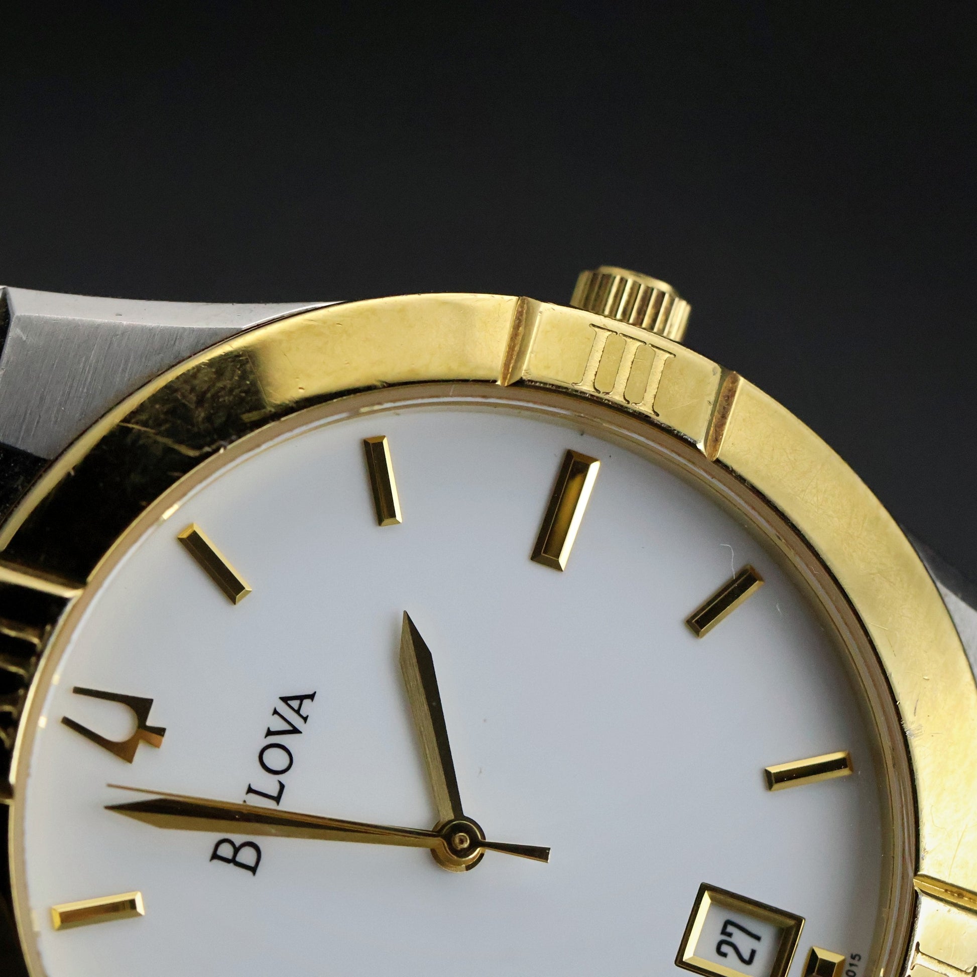 Bulova Two-Tone Dress | Constellation-Style | White Dial | Date | Ref C987360