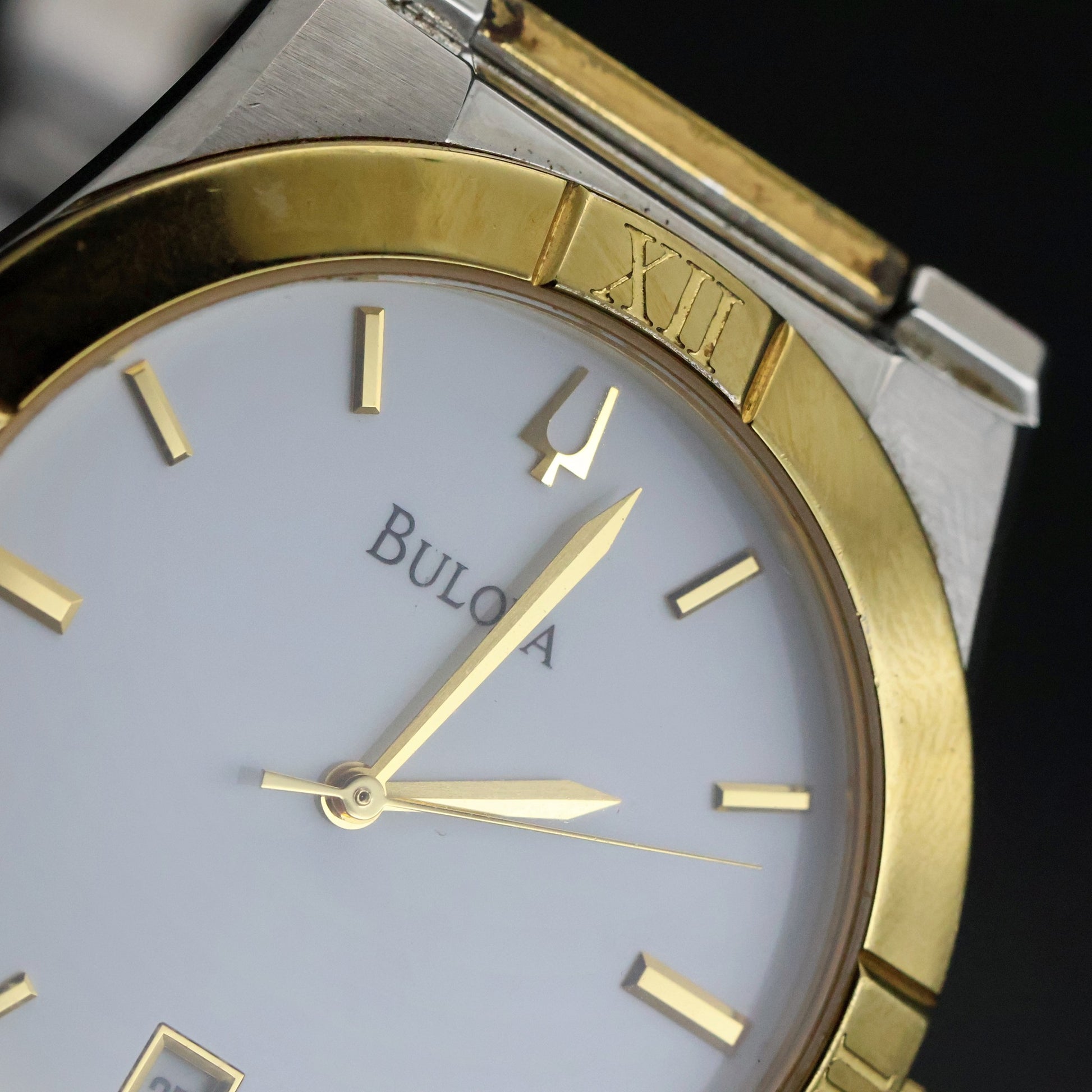 Bulova Two-Tone Dress | Constellation-Style | White Dial | Date | Ref C987360