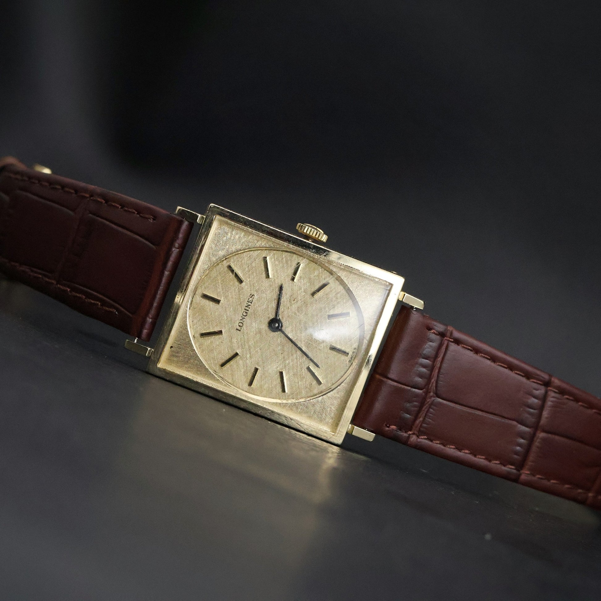 Longines Vintage Square Dress | 10K Gold Filled | Cream Linen Dial | Two-Hand Manual Wind