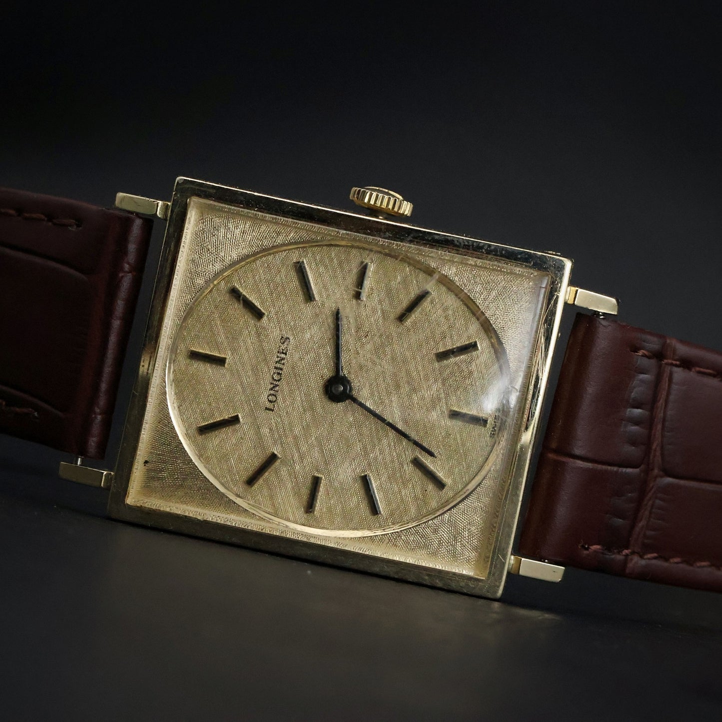 Longines Vintage Square Dress | 10K Gold Filled | Cream Linen Dial | Two-Hand Manual Wind