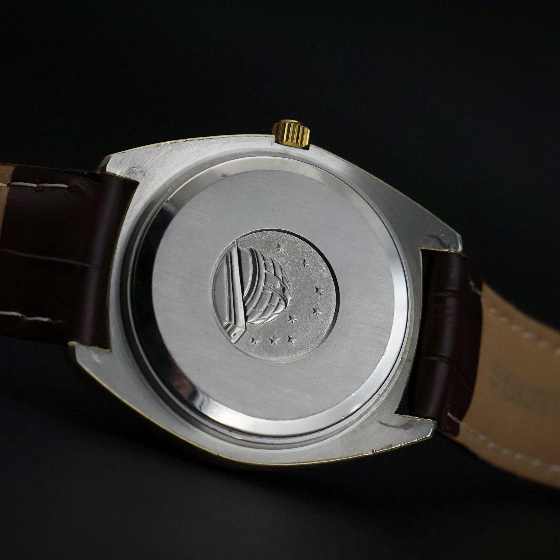 Omega Constellation Chronometer Day-Date Quartz | Gold | Champagne Diamond Dial | Fluted Bezel