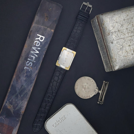 Omega De Ville Quartz Tank | Two-Tone | Silver Grey Dial | Caliber 1350