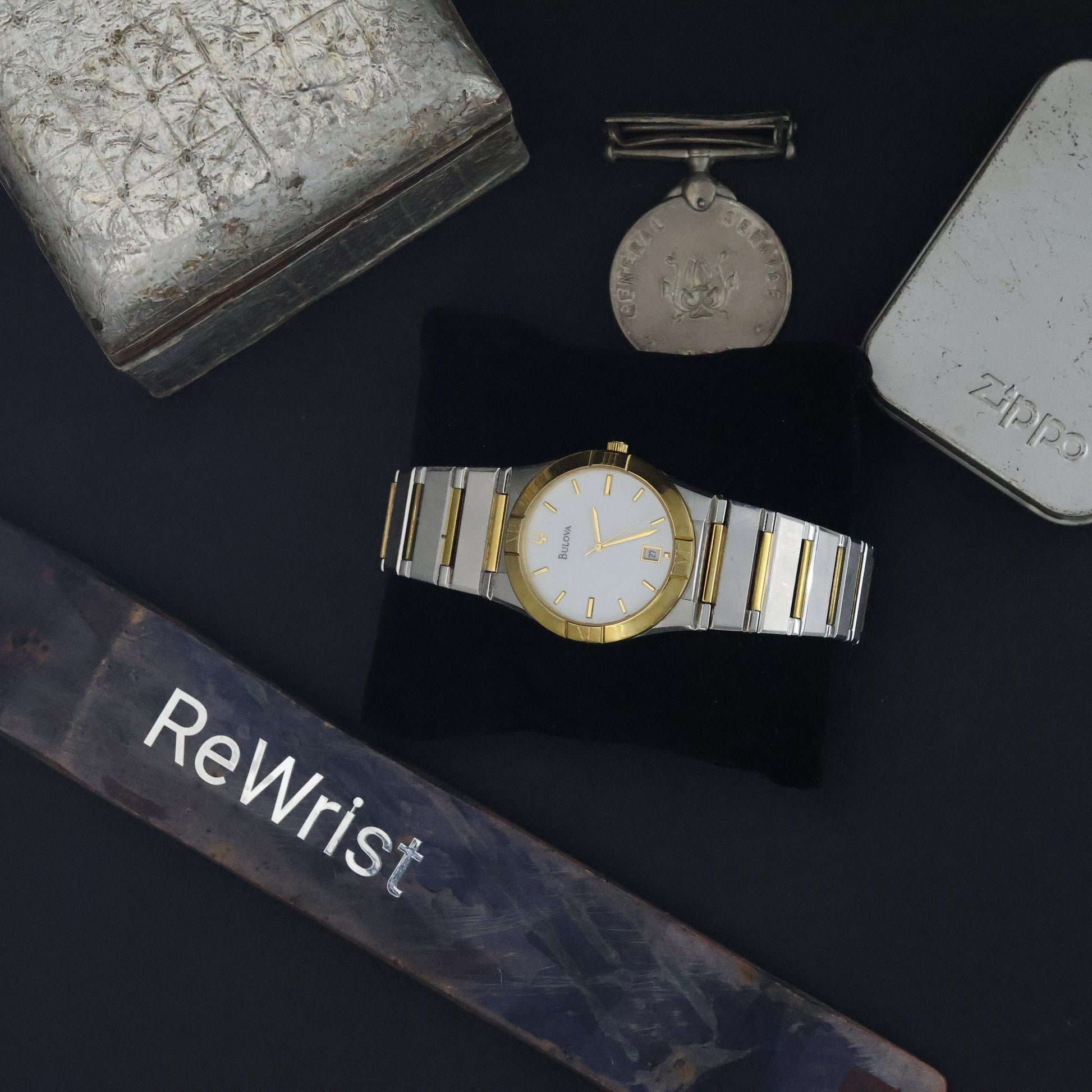 Bulova Two-Tone Dress | Constellation-Style | White Dial | Date | Ref C987360