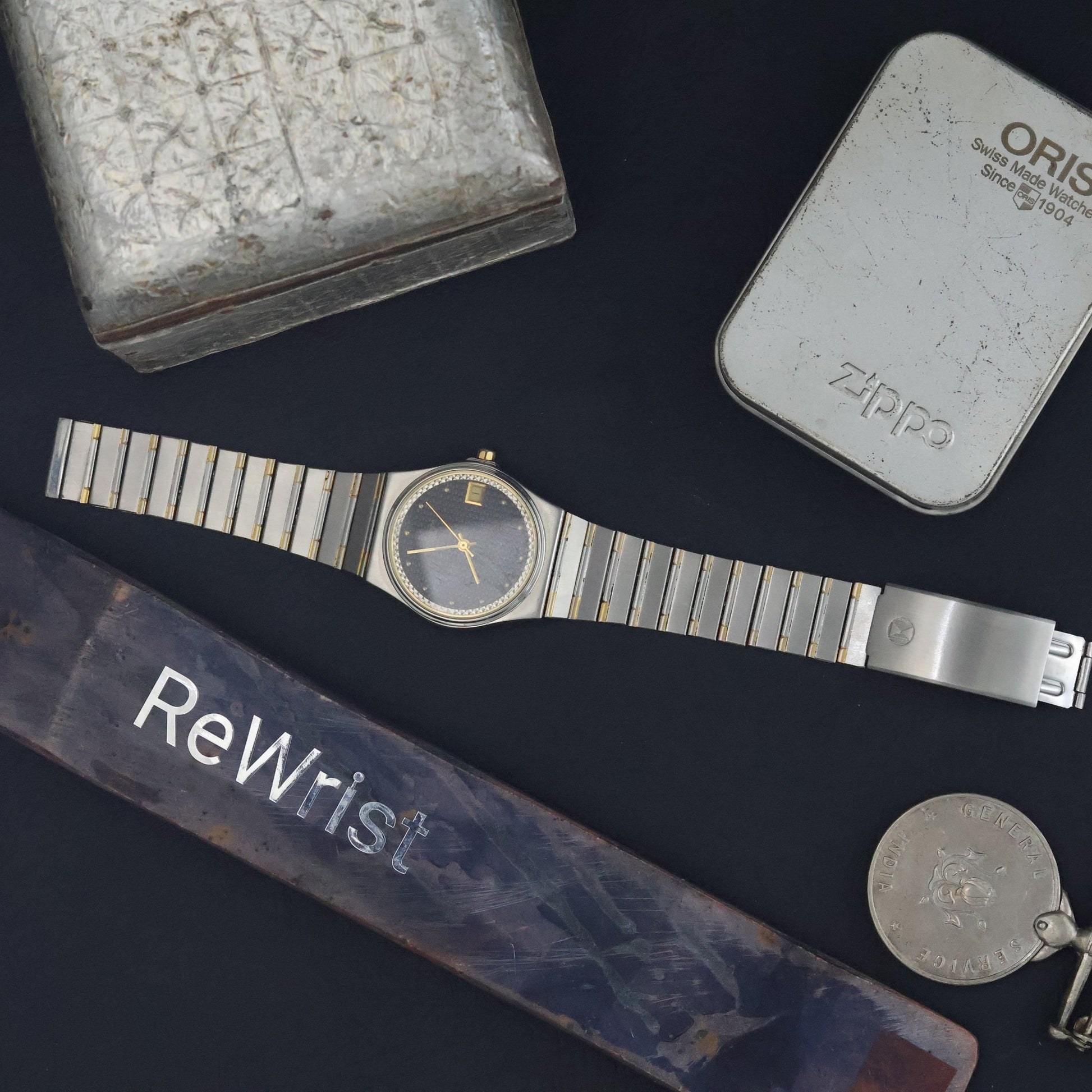 Favre-Leuba Geneve Automatic | Black Waffle Dial | Pyramid Bezel | Ref 6618-53