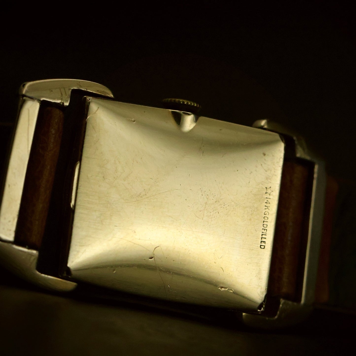 Lord Elgin 14K Gold-Filled Tank | Charcoal Dial | Sub-Seconds | Manual Wind