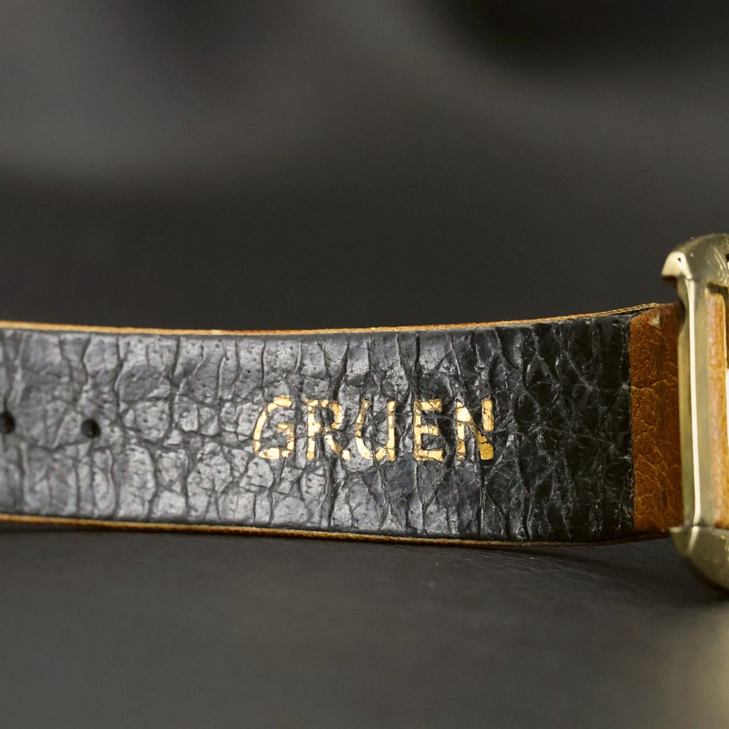 Lord Elgin 14K Gold-Filled Tank | Charcoal Dial | Sub-Seconds | Manual Wind