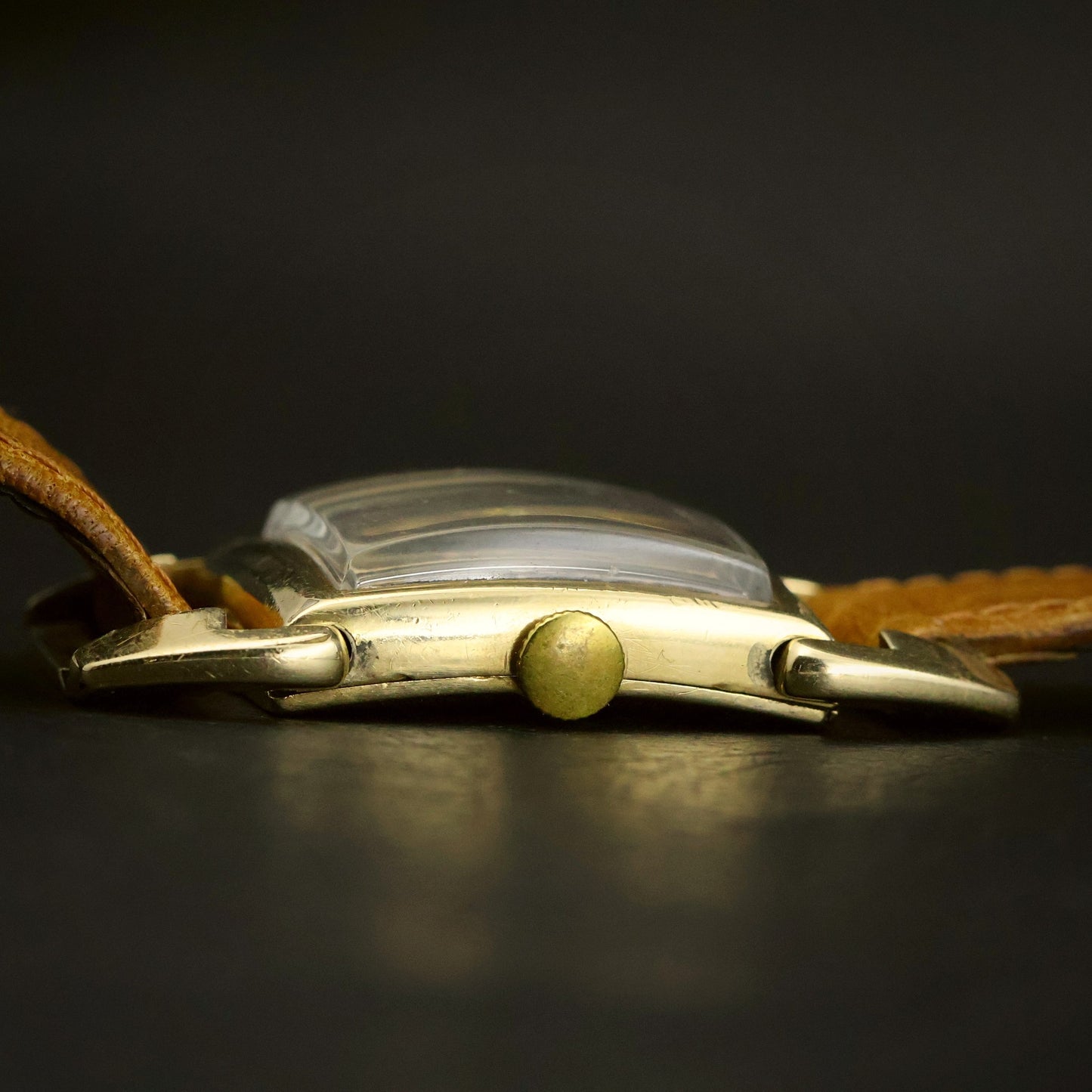 Lord Elgin 14K Gold-Filled Tank | Charcoal Dial | Sub-Seconds | Manual Wind