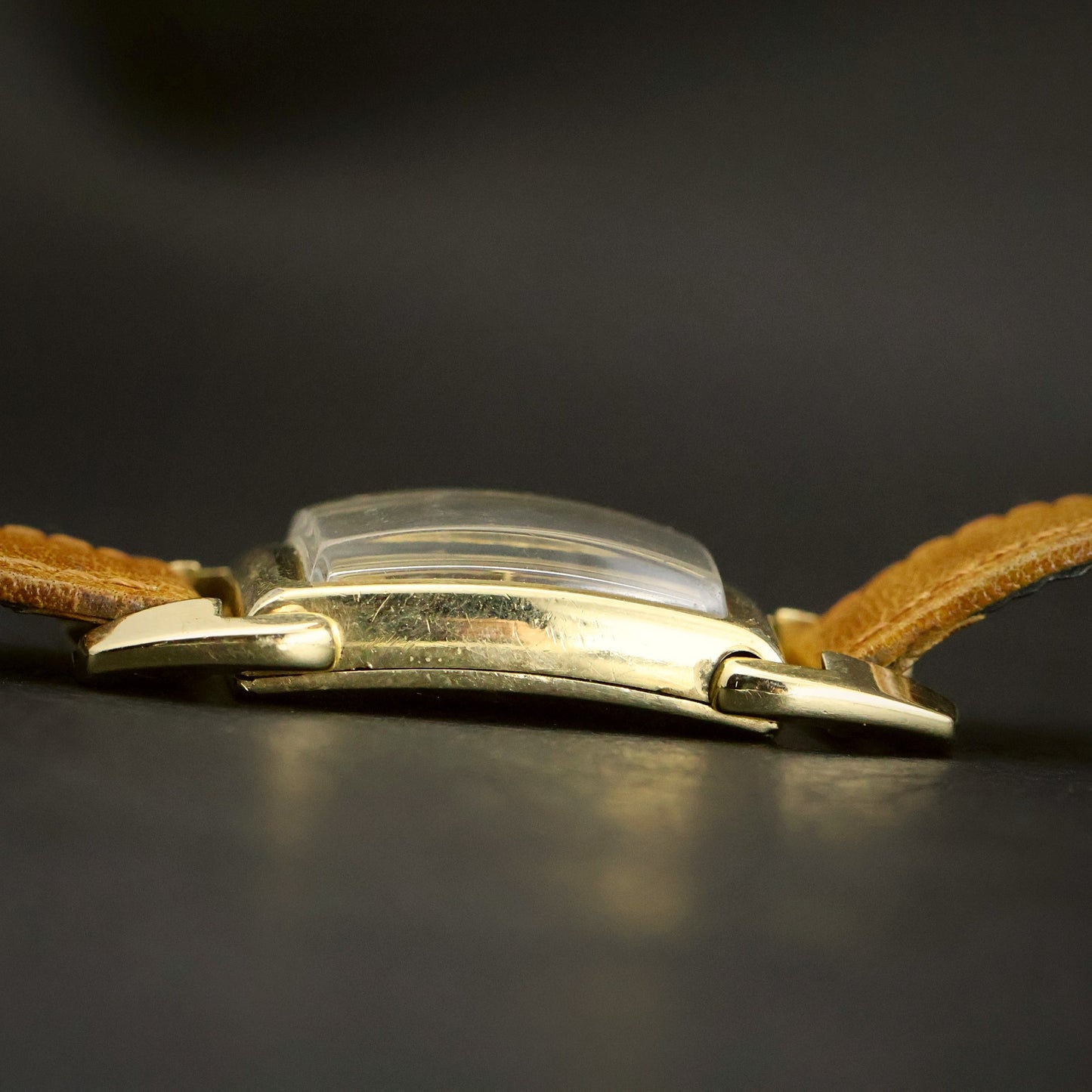 Lord Elgin 14K Gold-Filled Tank | Charcoal Dial | Sub-Seconds | Manual Wind