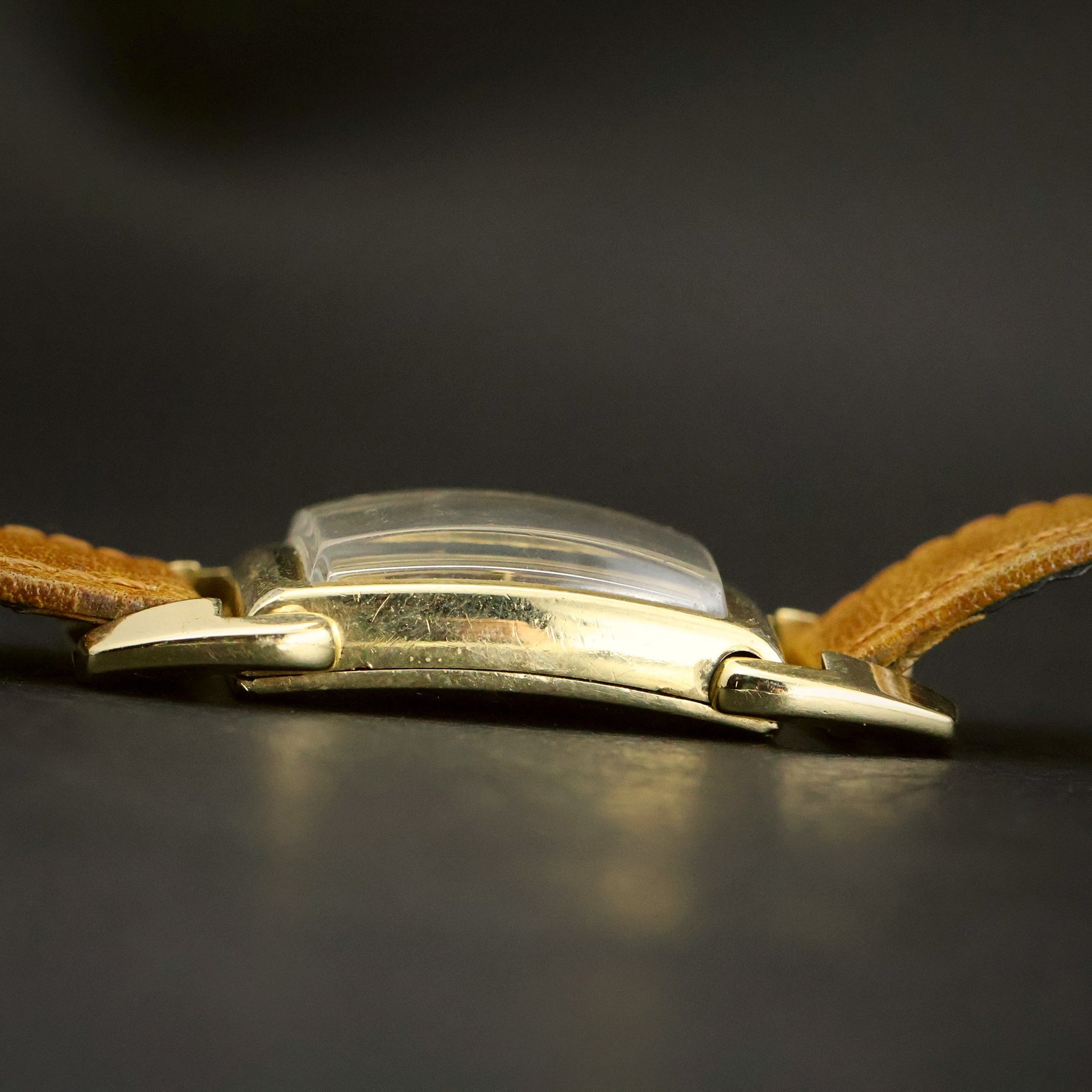 Lord Elgin 14K Gold-Filled Tank | Charcoal Dial | Sub-Seconds | Manual Wind