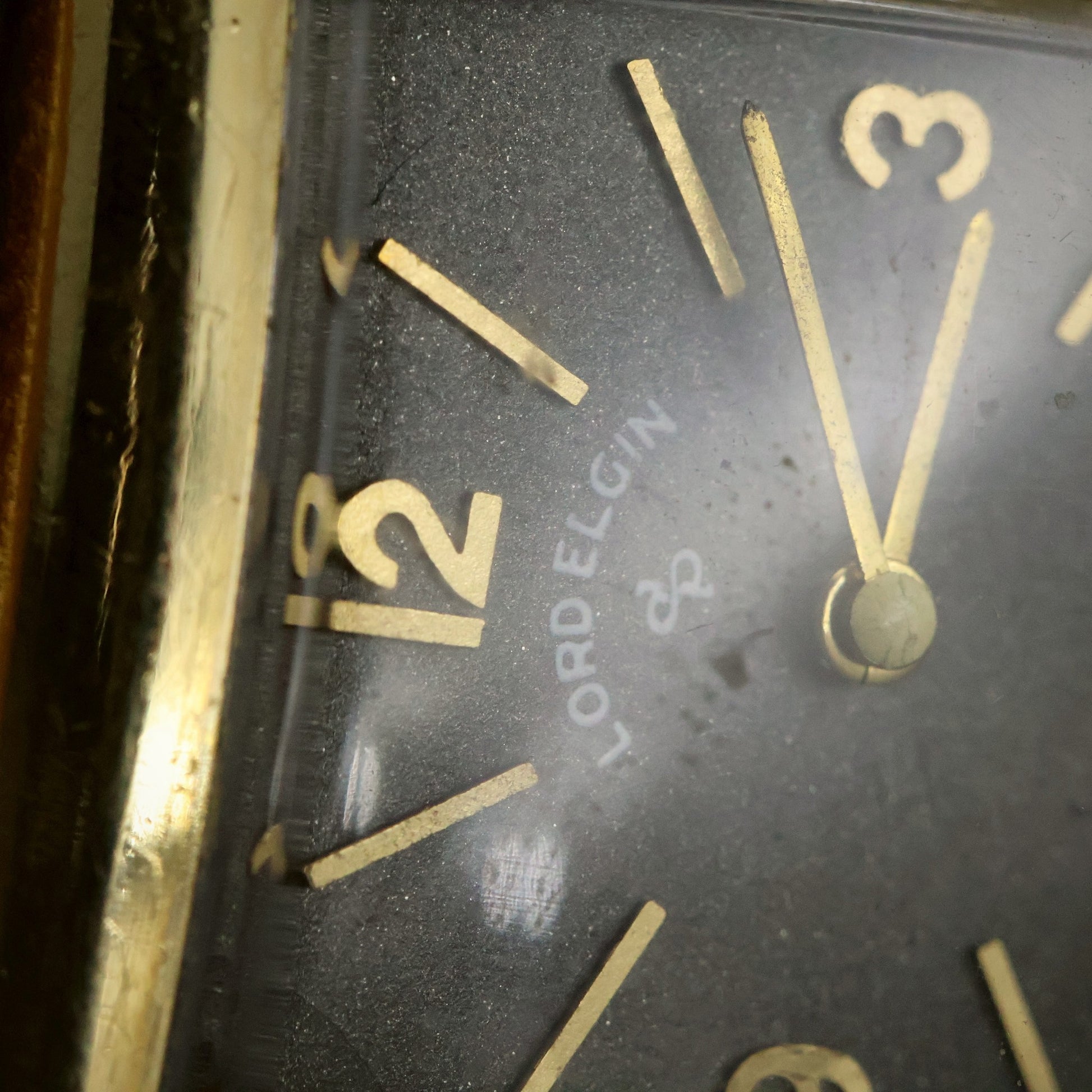 Lord Elgin 14K Gold-Filled Tank | Charcoal Dial | Sub-Seconds | Manual Wind