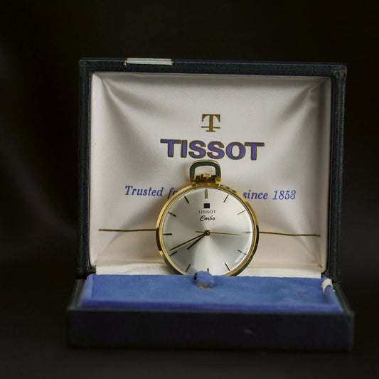 Tissot Corbo Pendant Watch | Silver Sunburst Dial | Gold-Tone | Boxed